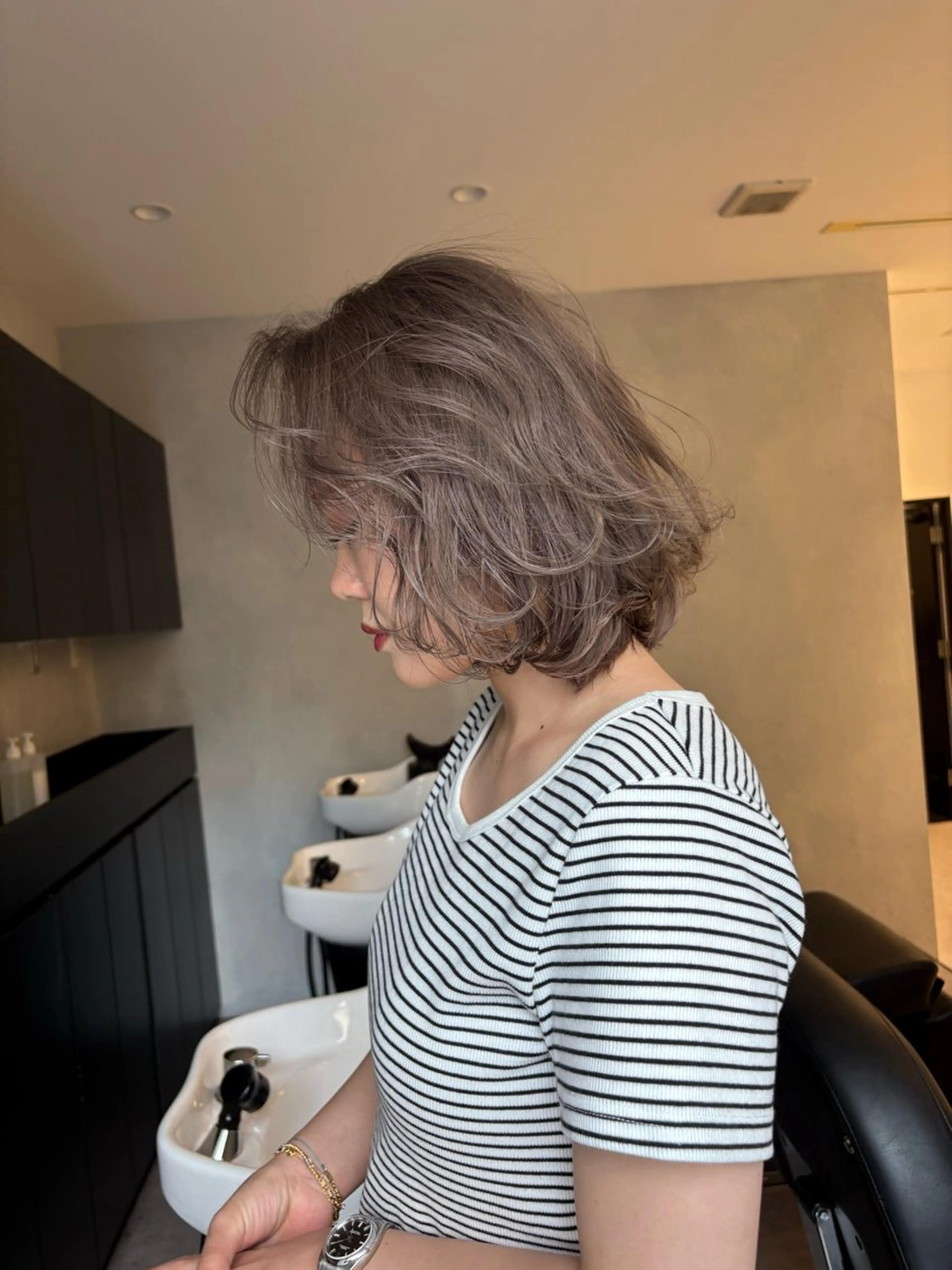 ミディアム カラー カット ヘアカラー トリートメント 吉武 茂暉のヘアスタイル