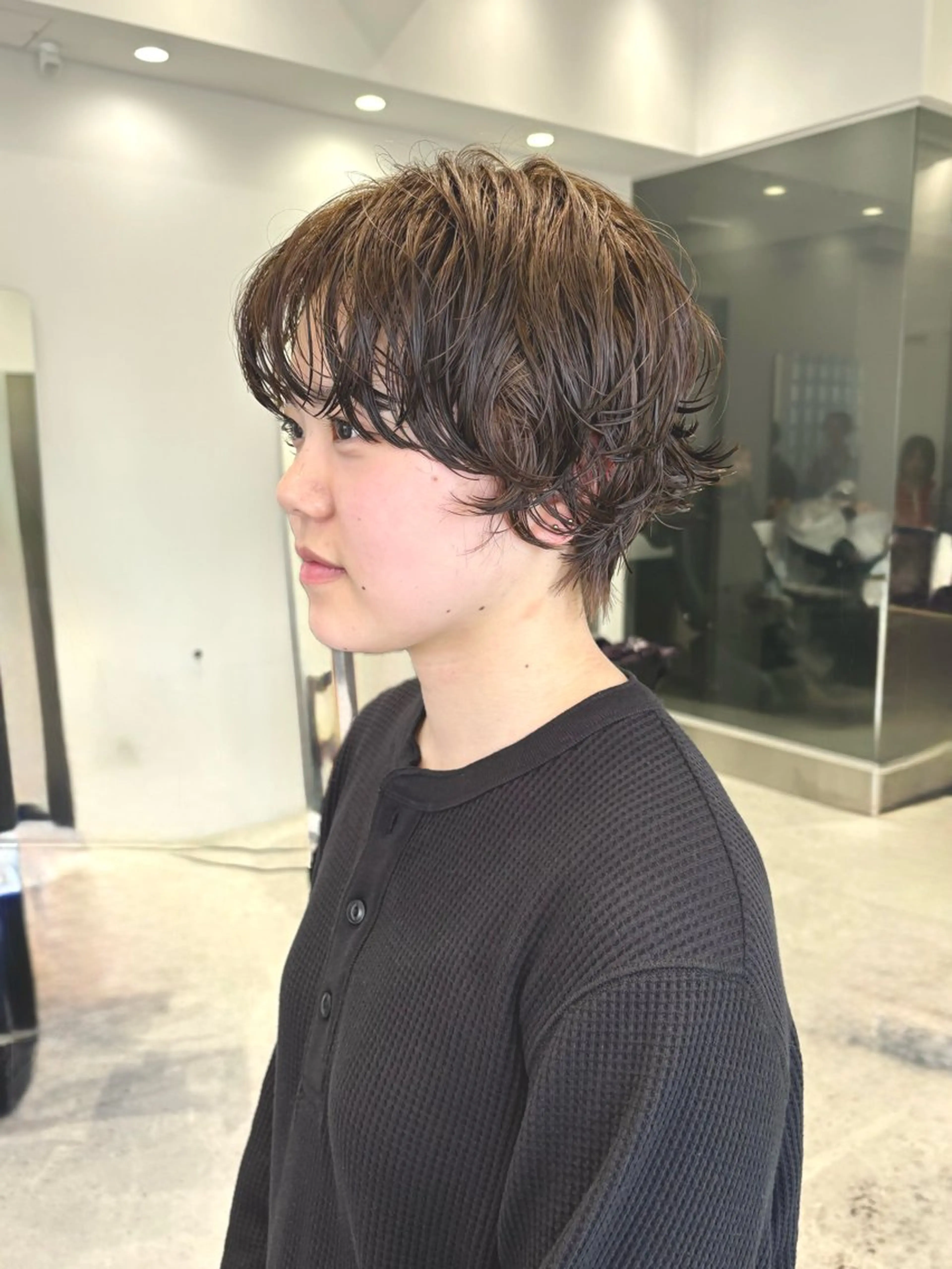 ショート パーマ カット パーマ すぎもと さき⚡️ レイヤー･*パーマのヘアスタイル