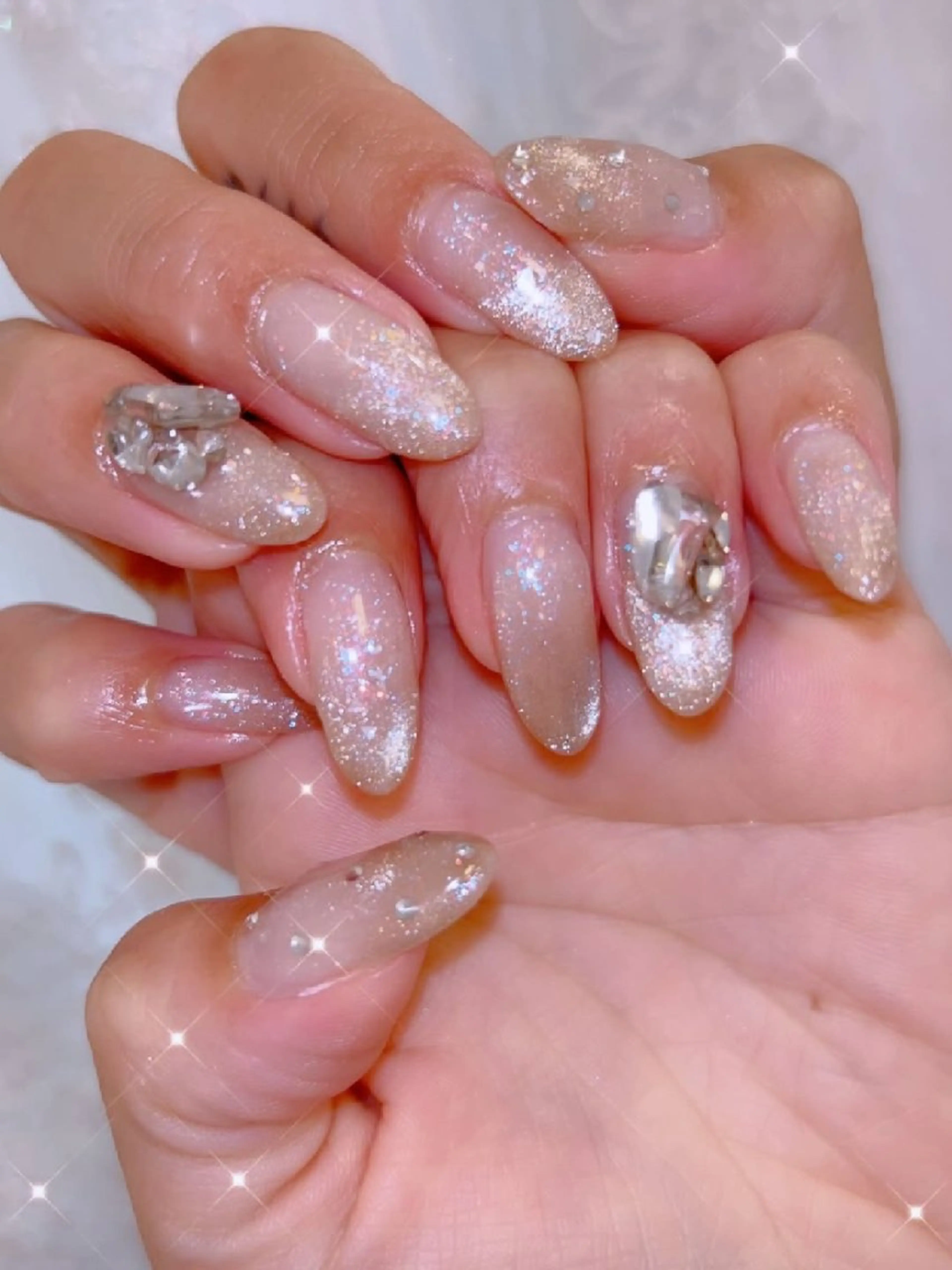 ネイル 長さ出し ジェルネイル 韓国ネイル マグネットネイル ニュアンスネイル ハンドネイル I LOVE ME NAIL.｡.:*♡のネイルデザイン