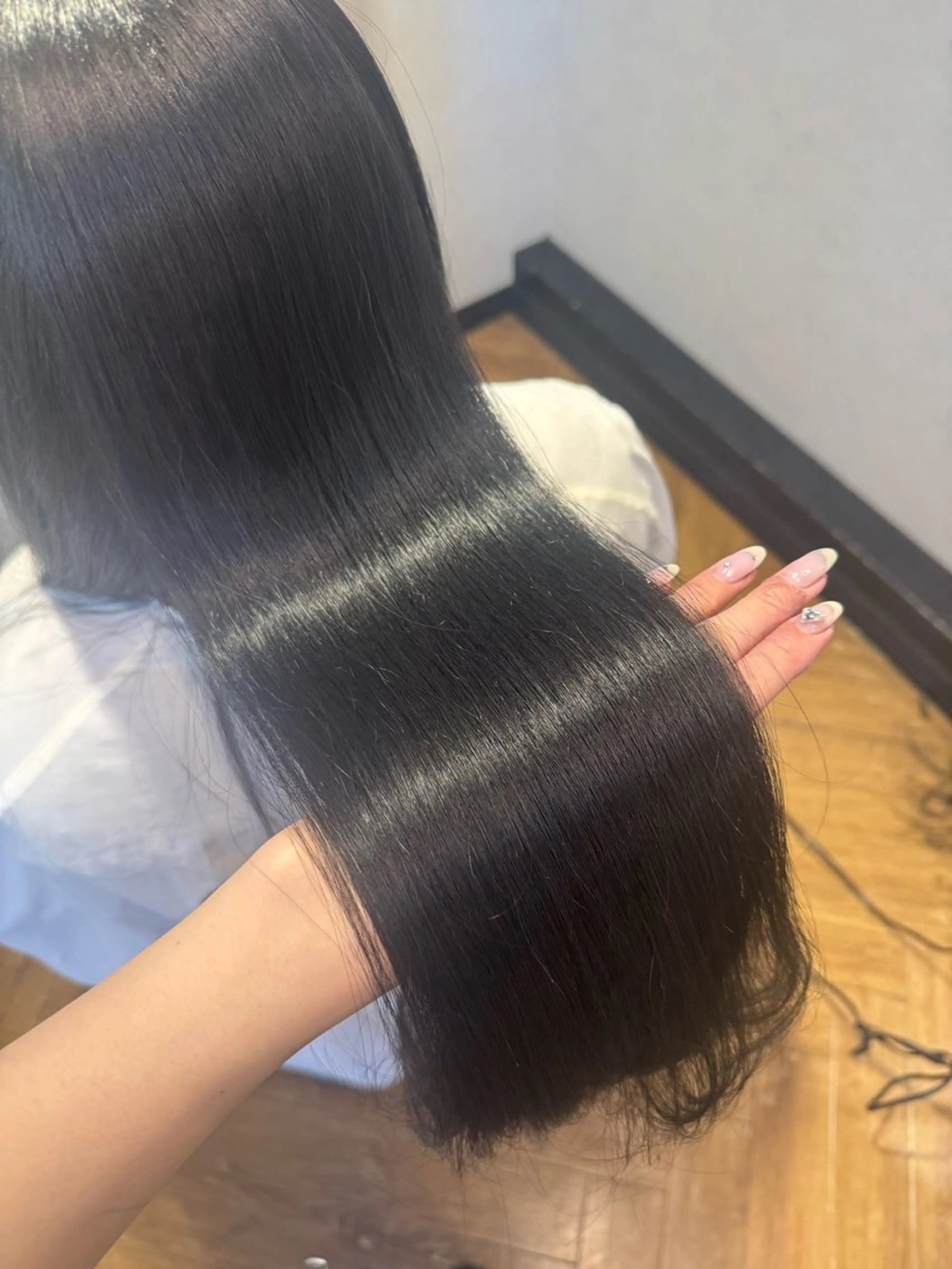 ロング カラー 黒髪 ブルーカラー ブルーブラック Rena/メンズヘア /ワンホンヘアのヘアスタイル