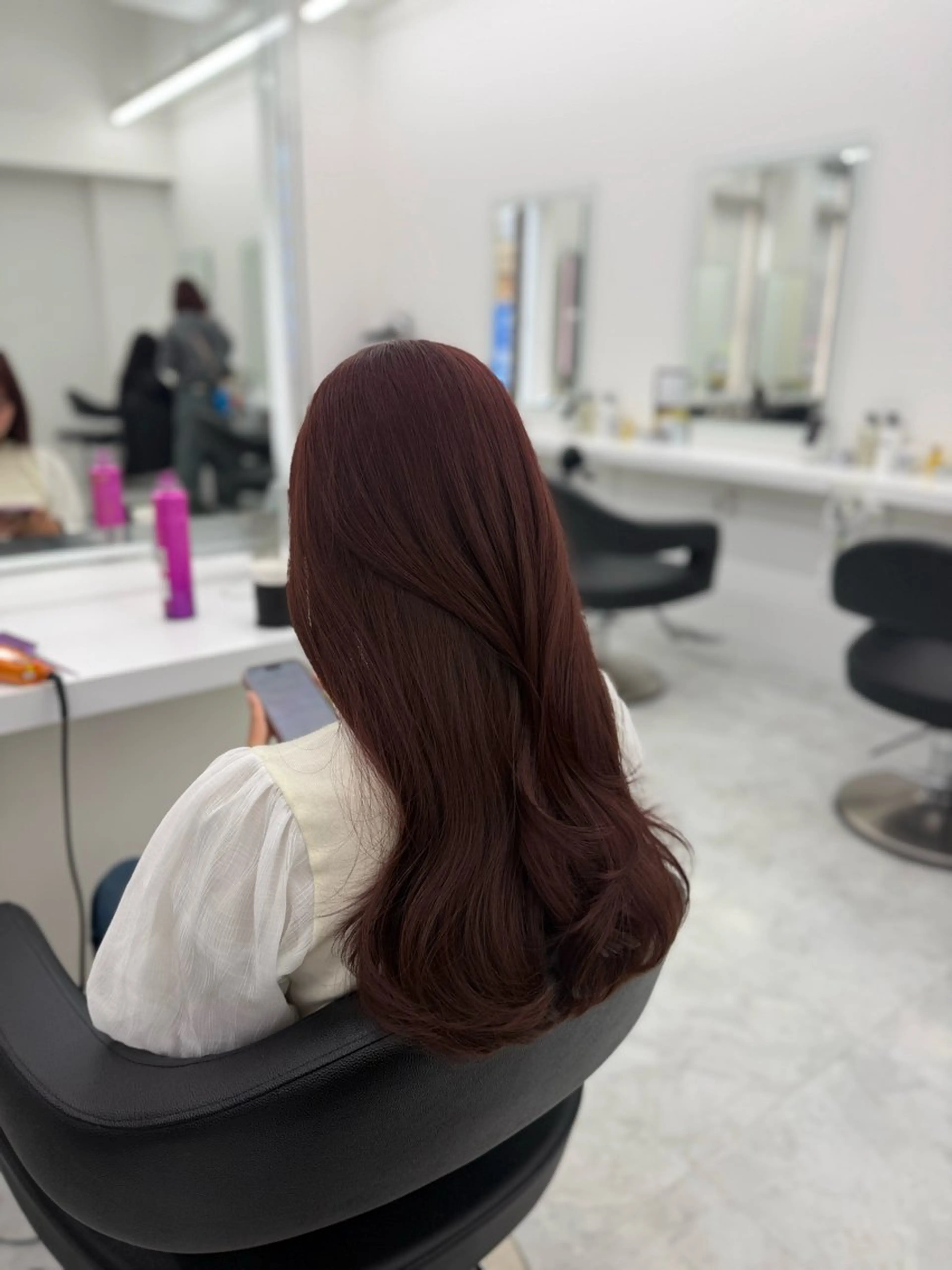 ロング カラー 黒髪 ブリーチ ブルーカラー ブルーブラック 透明感カラー 🦋chisa🦋 似合わせカラー🤍のヘアスタイル
