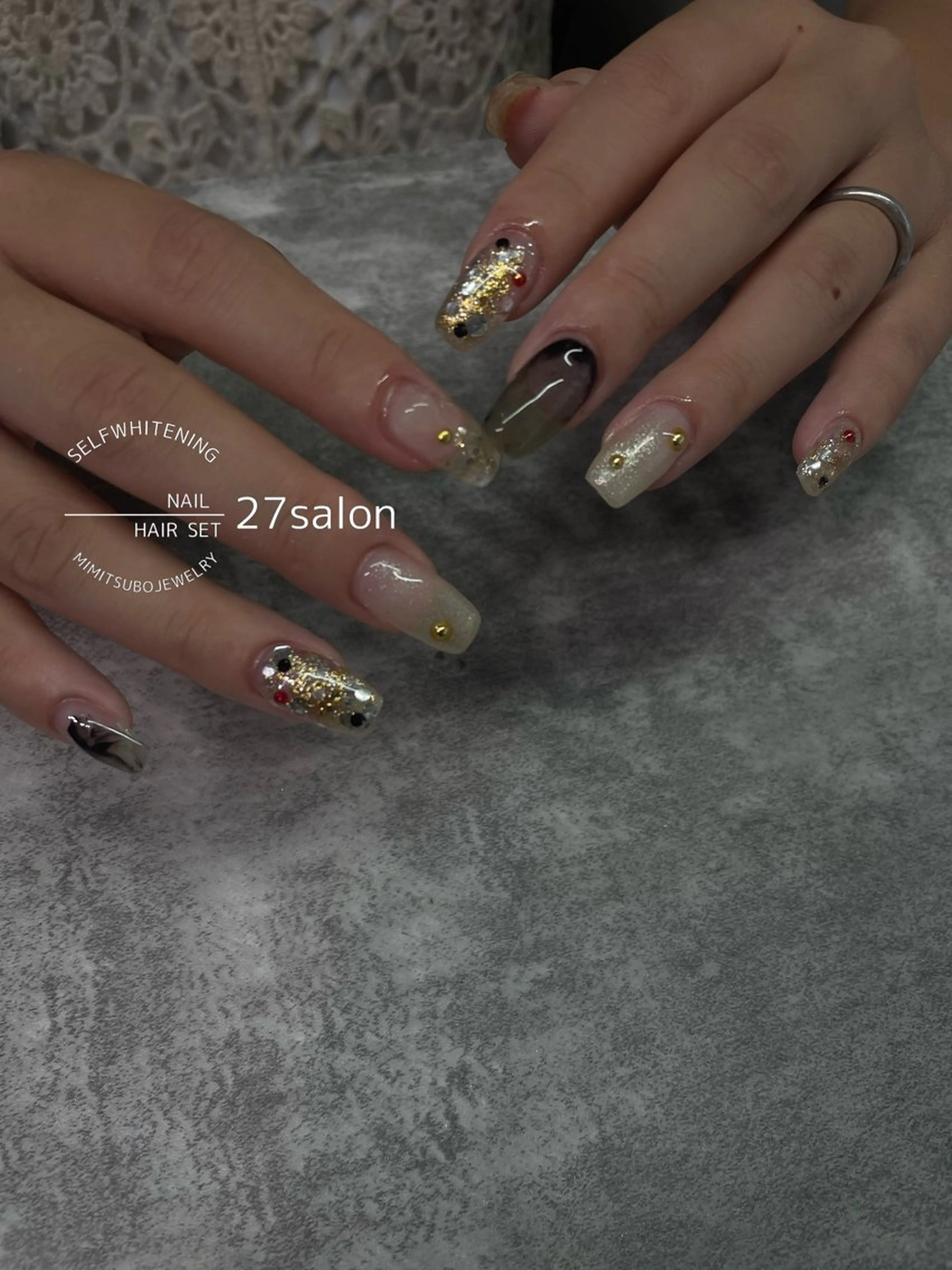 ネイル ニュアンスネイル ハンドネイル 27salon yuinaのネイルデザイン