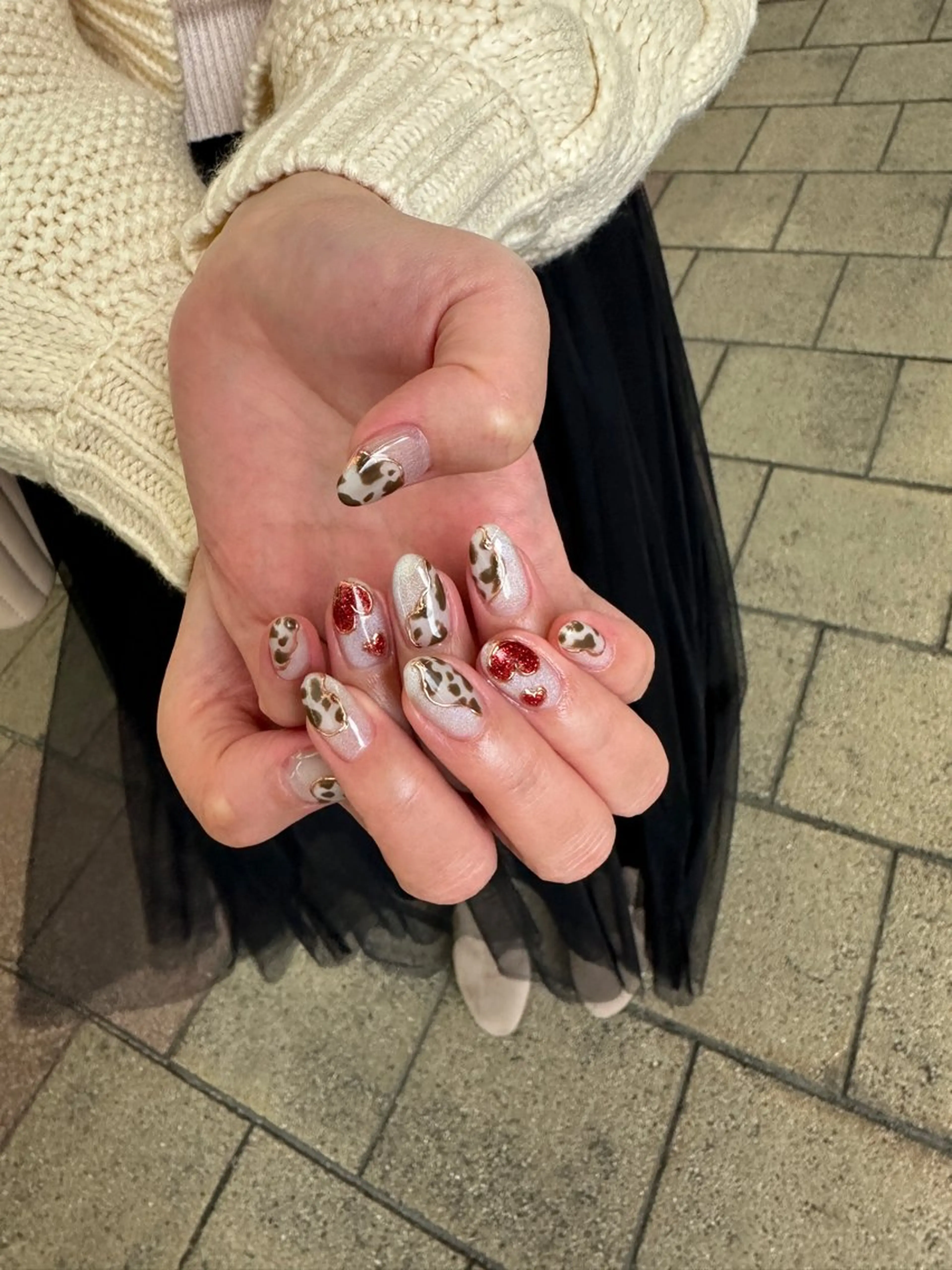 ネイル ハート バレンタイン ハンドネイル nail salon  ∞ mikanal ∞所属・nailsalon ∞ ﾐｶﾅﾙ ∞のネイルデザイン