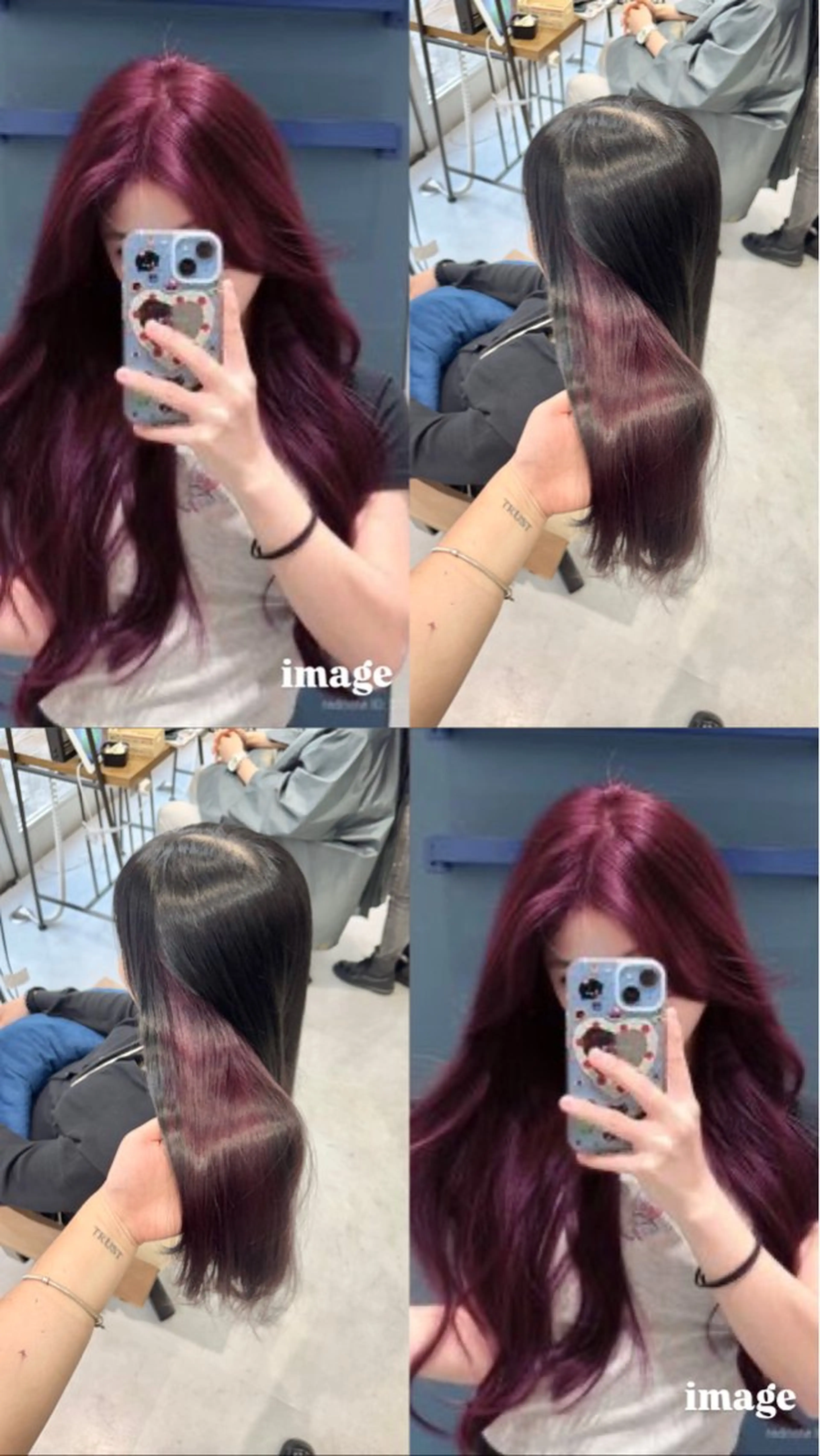 ロング カラー ブリーチ イルミナカラー ヘアカラー Ouka/Wカラー/ 大人艶カラーのヘアスタイル