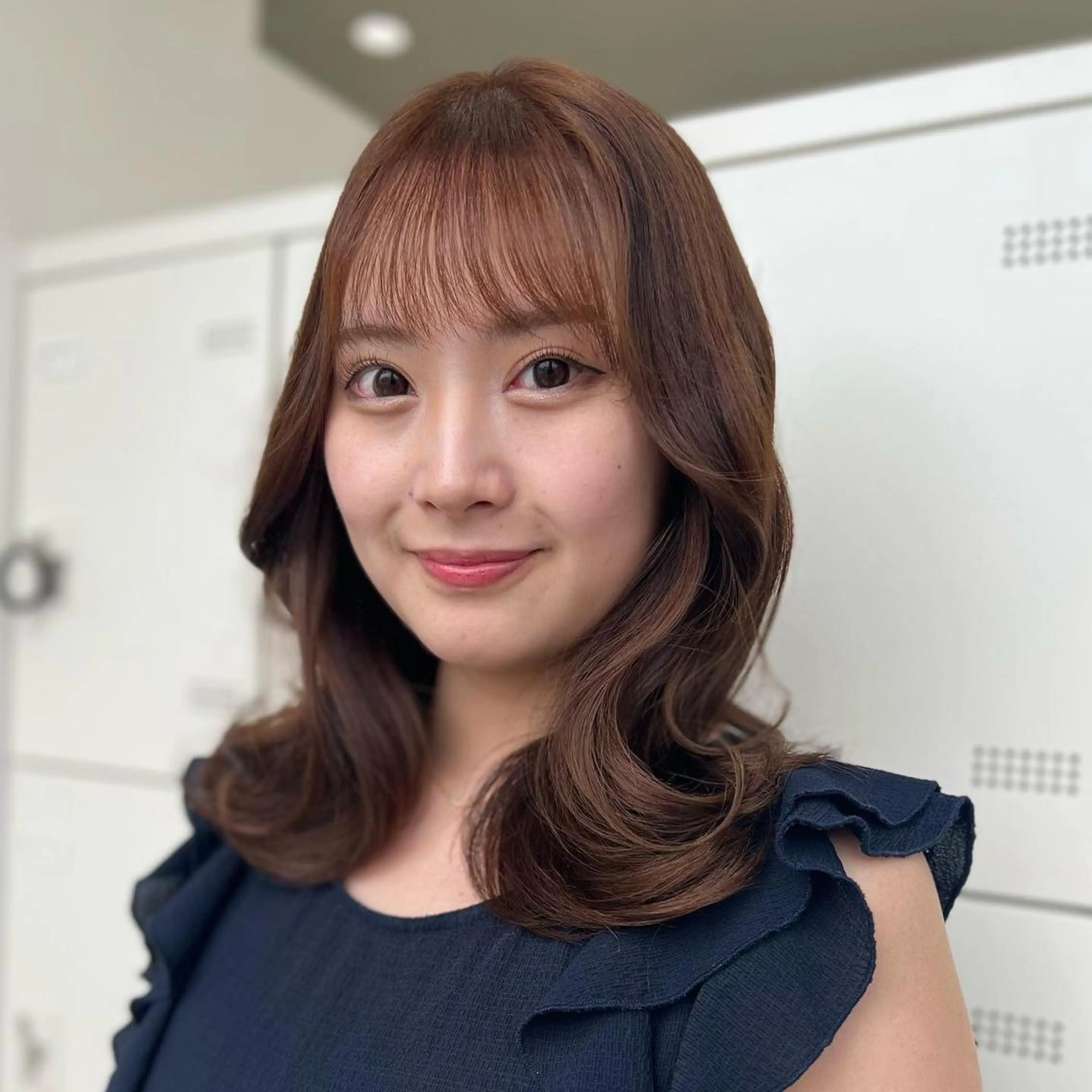 セミロング カット ヘアカラー トリートメント ヘアセット ケアブリーチ/まつパ マツエク/sEnAのヘアスタイル