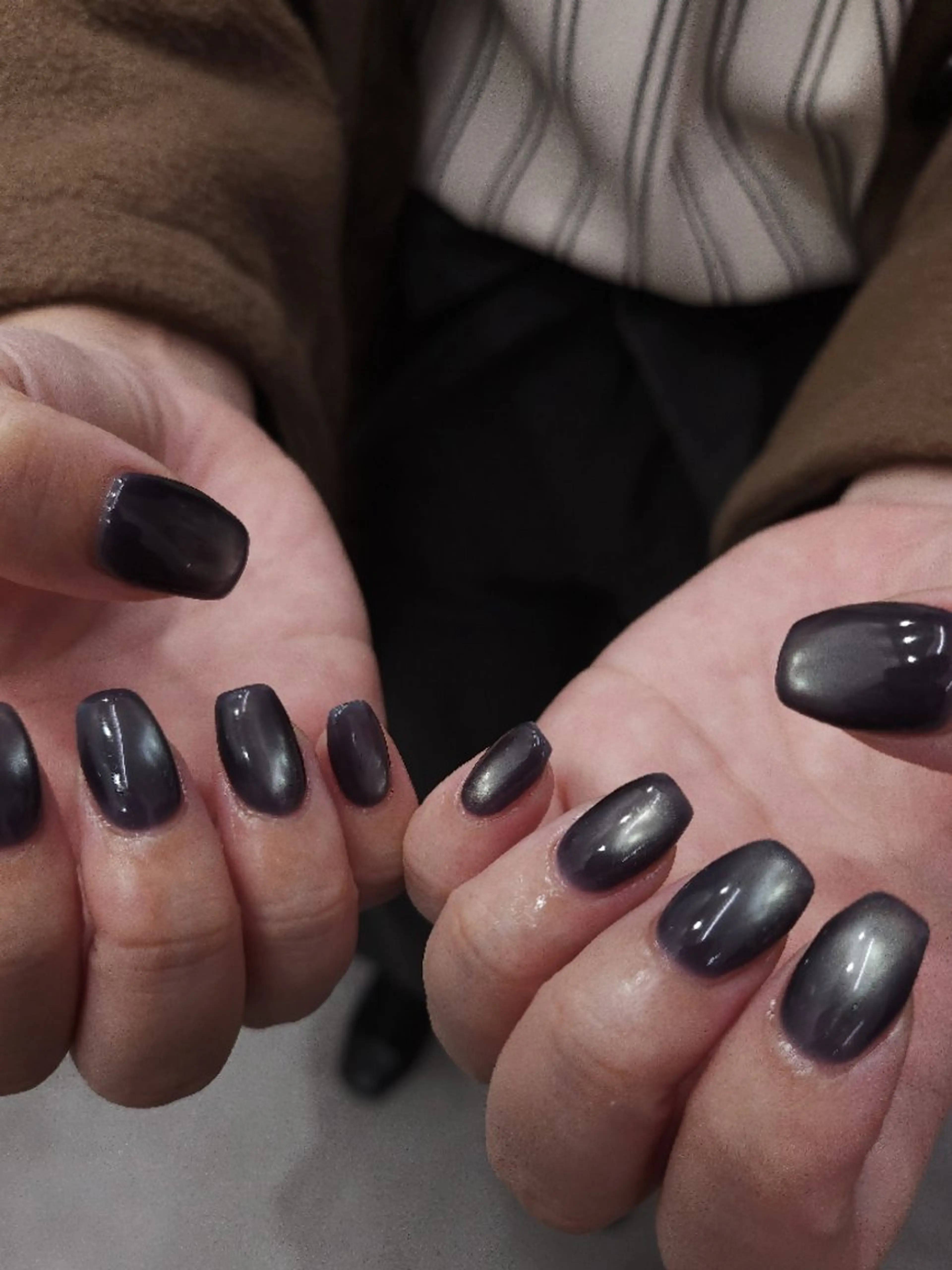 ネイル ジェルネイル マグネットネイル パラジェル 冬ネイル ハンドネイル puku nail 🌼kazu🌼のネイルデザイン