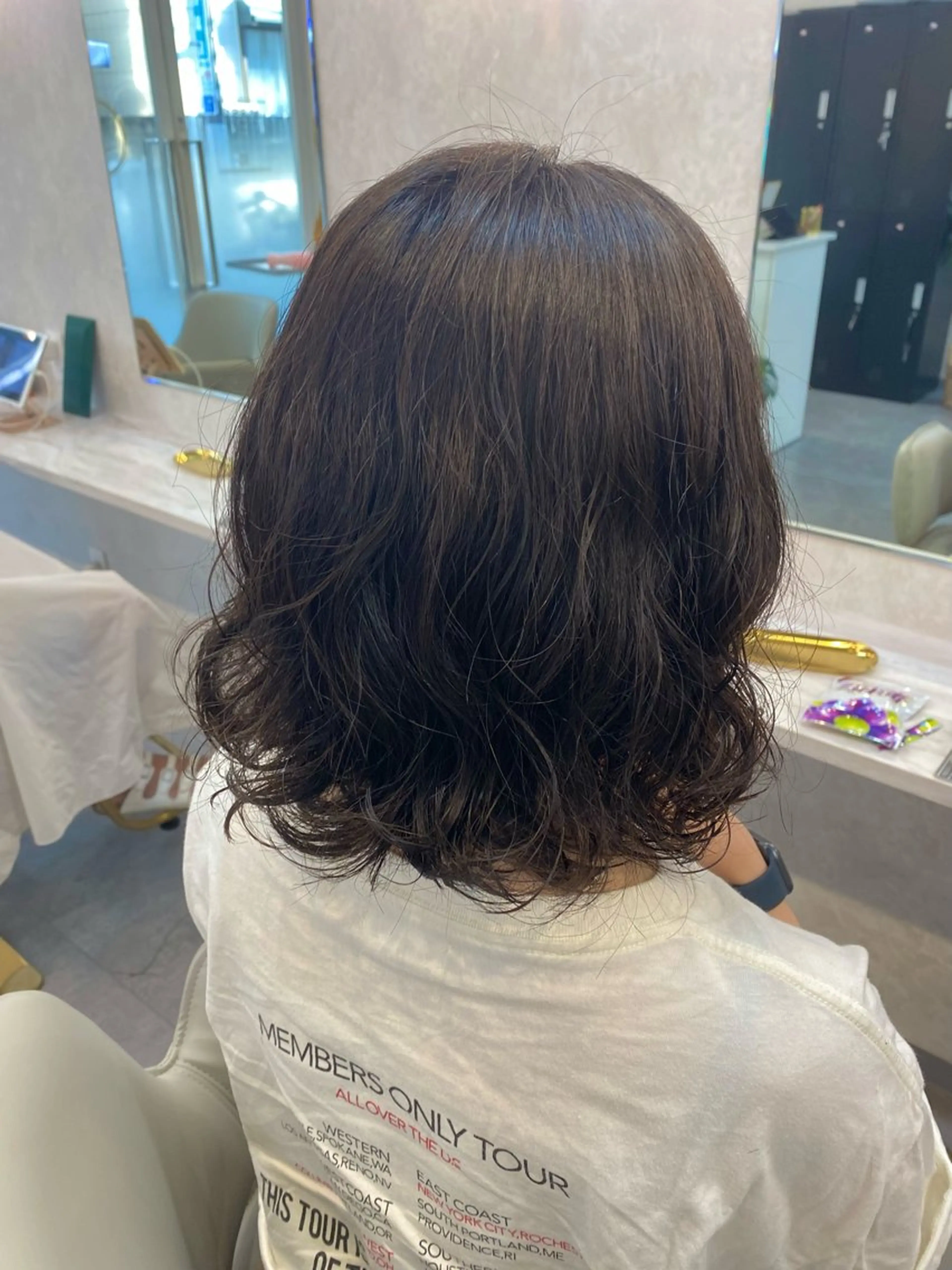 ミディアム カラー パーマ カット パーマ トリートメント MIKI /LAZO 千歳船橋のヘアスタイル