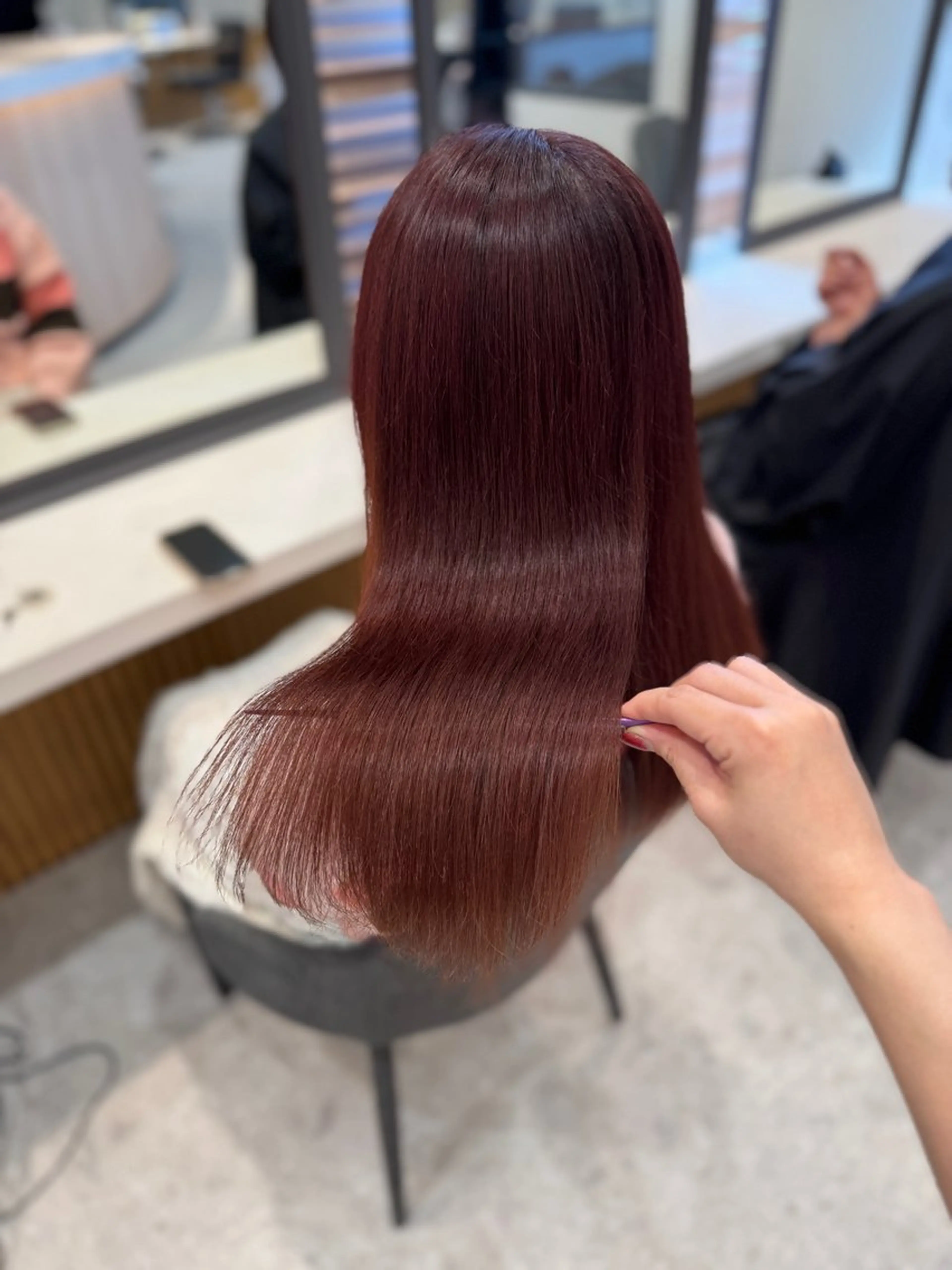 セミロング カラー ブリーチ ブラウンカラー ブリーチなしカラー ピンクカラー はるか/ヘアアレンジ カチモリ・ゆるふわのヘアスタイル