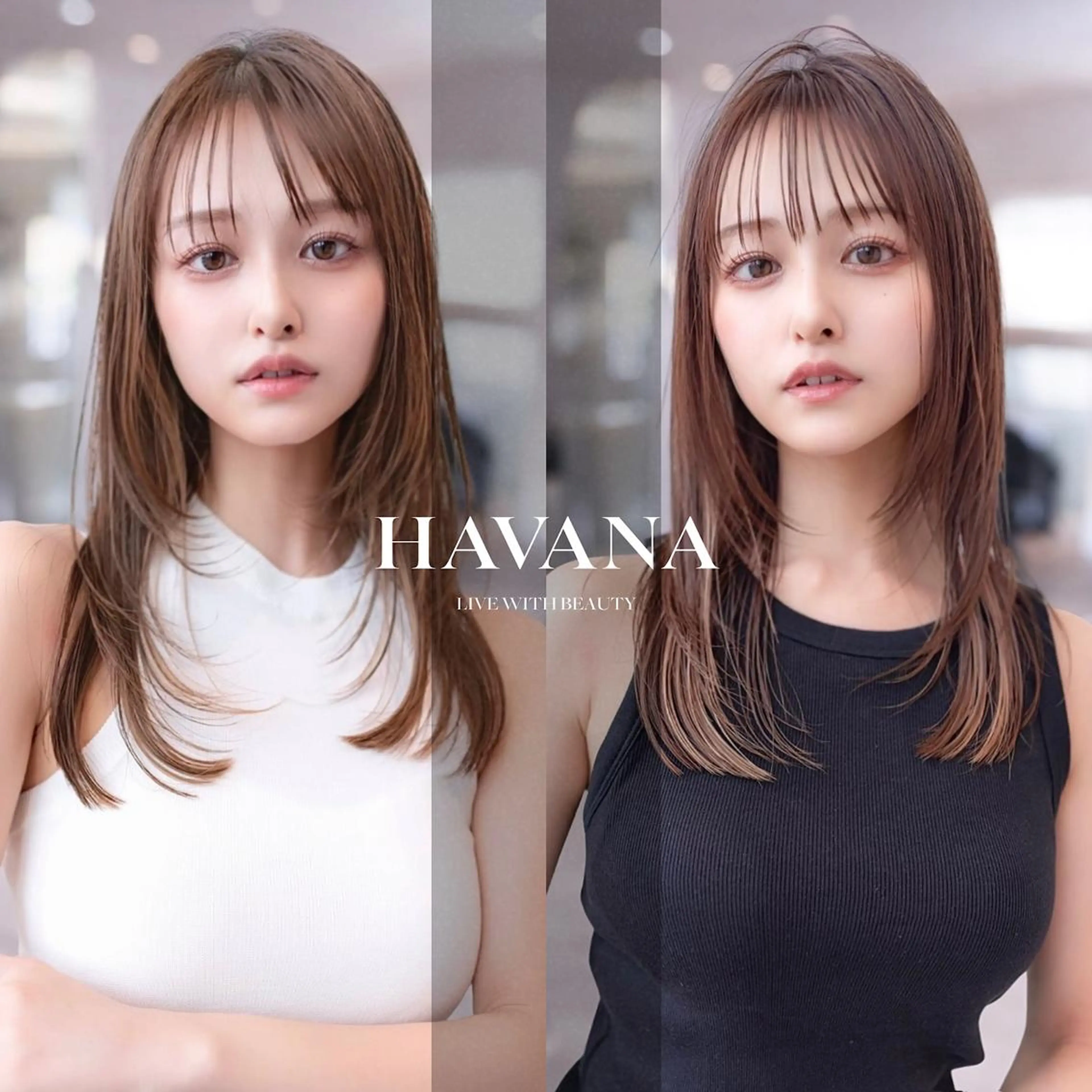 セミロング カラー カット ヘアカラー トリートメント HAVANA.天神 【レイヤー/ボブ】のヘアスタイル