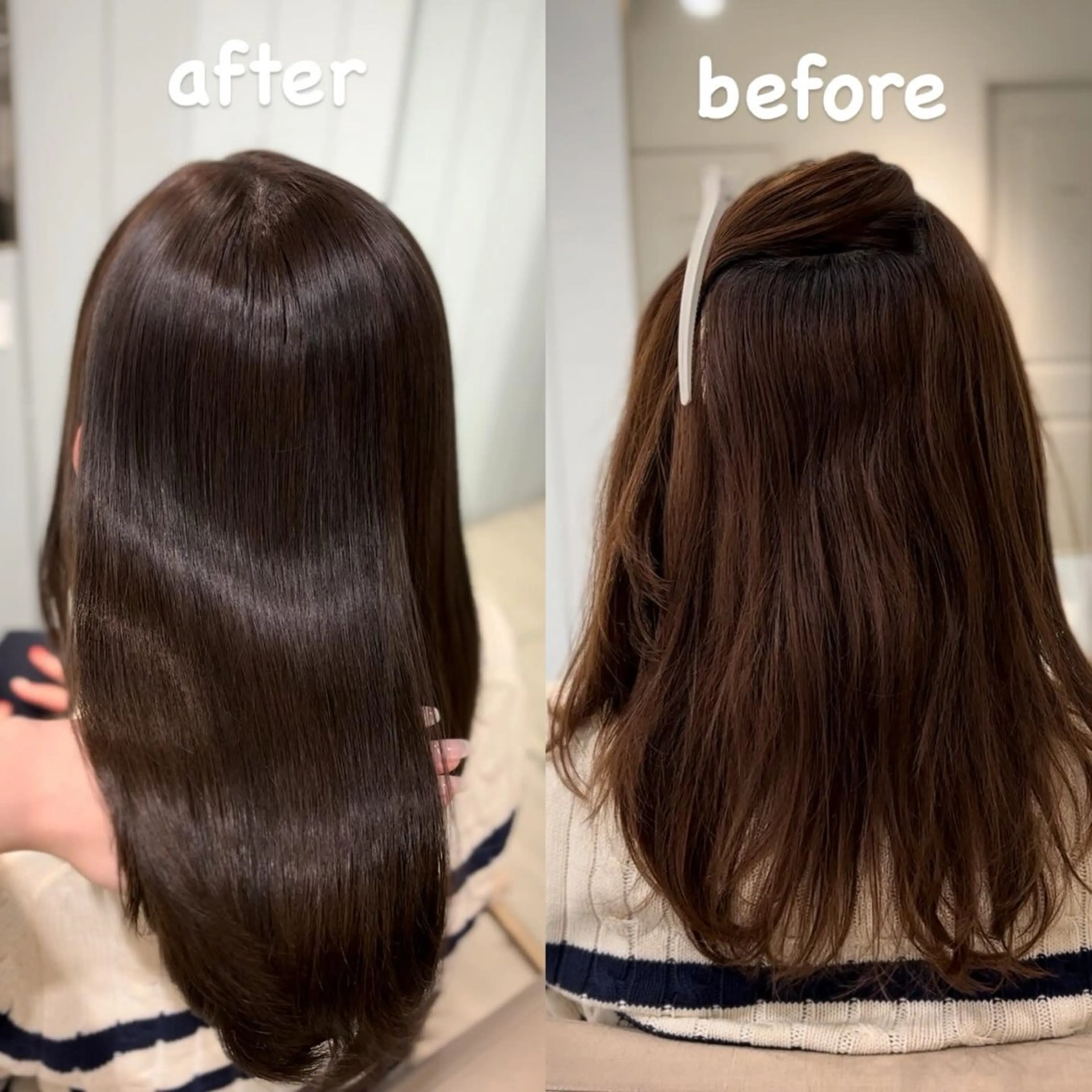 ミディアム カラー カット ヘアカラー 縮毛矯正 トリートメント 縮毛矯正／レイヤー／ 髪質改善／海月のヘアスタイル