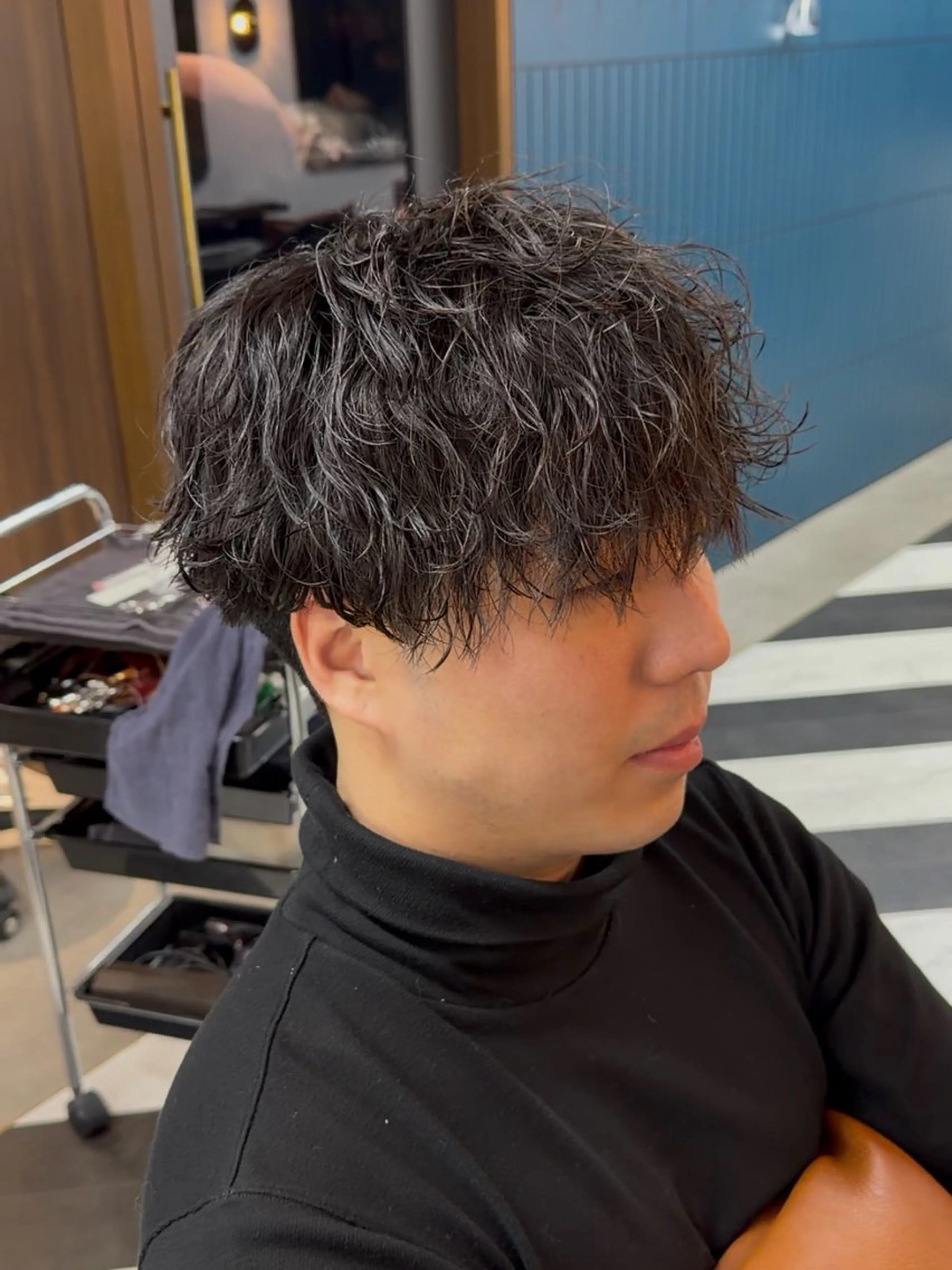 ショート カラー パーマ ヘアアレンジ メンズ カット ヘアカラー ヘアセット 伊藤 陸のヘアスタイル