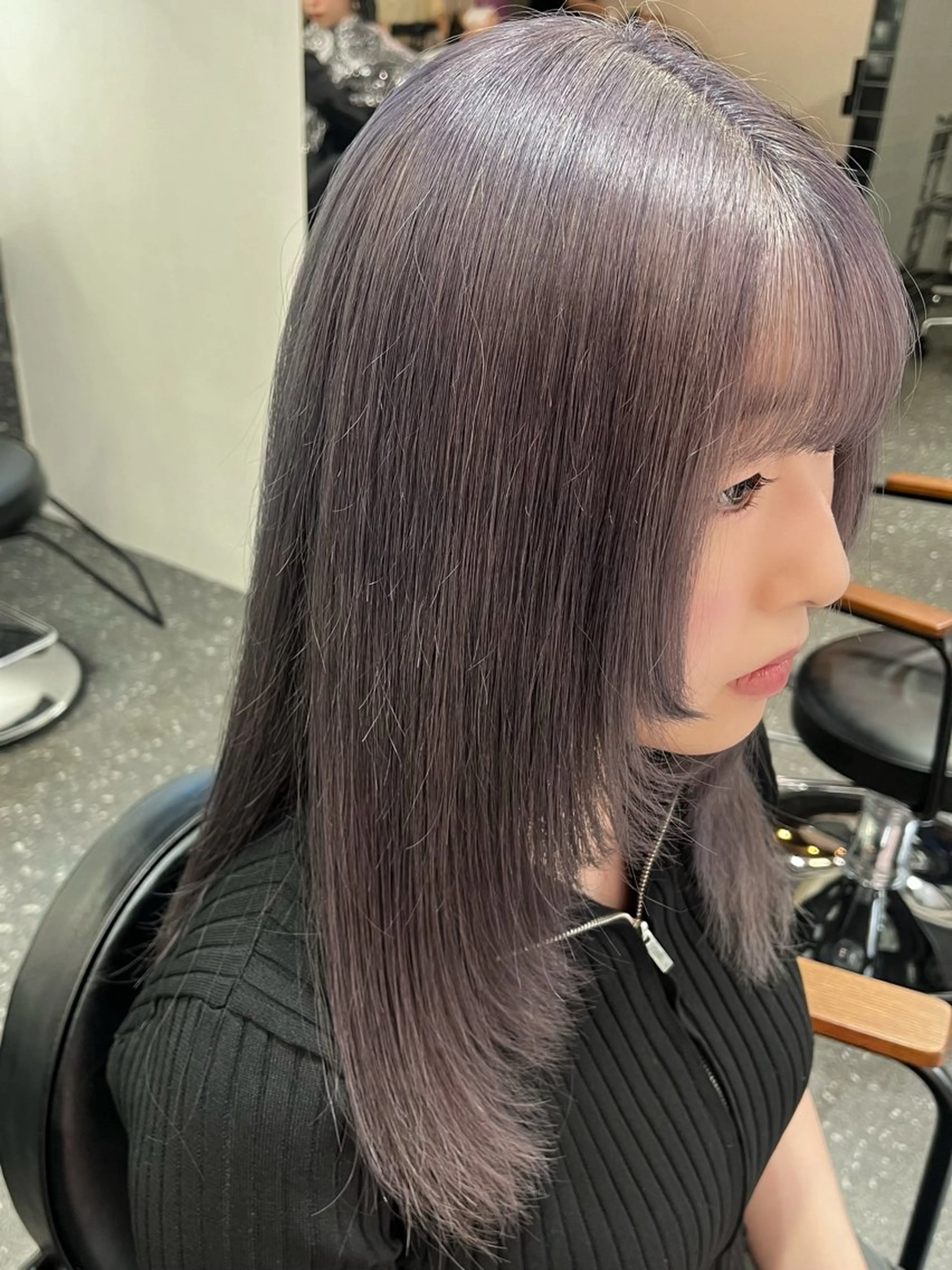 セミロング カット ヘアカラー 縮毛矯正 トリートメント レイヤー/髪質改善 /艶カラー/SAKIのヘアスタイル
