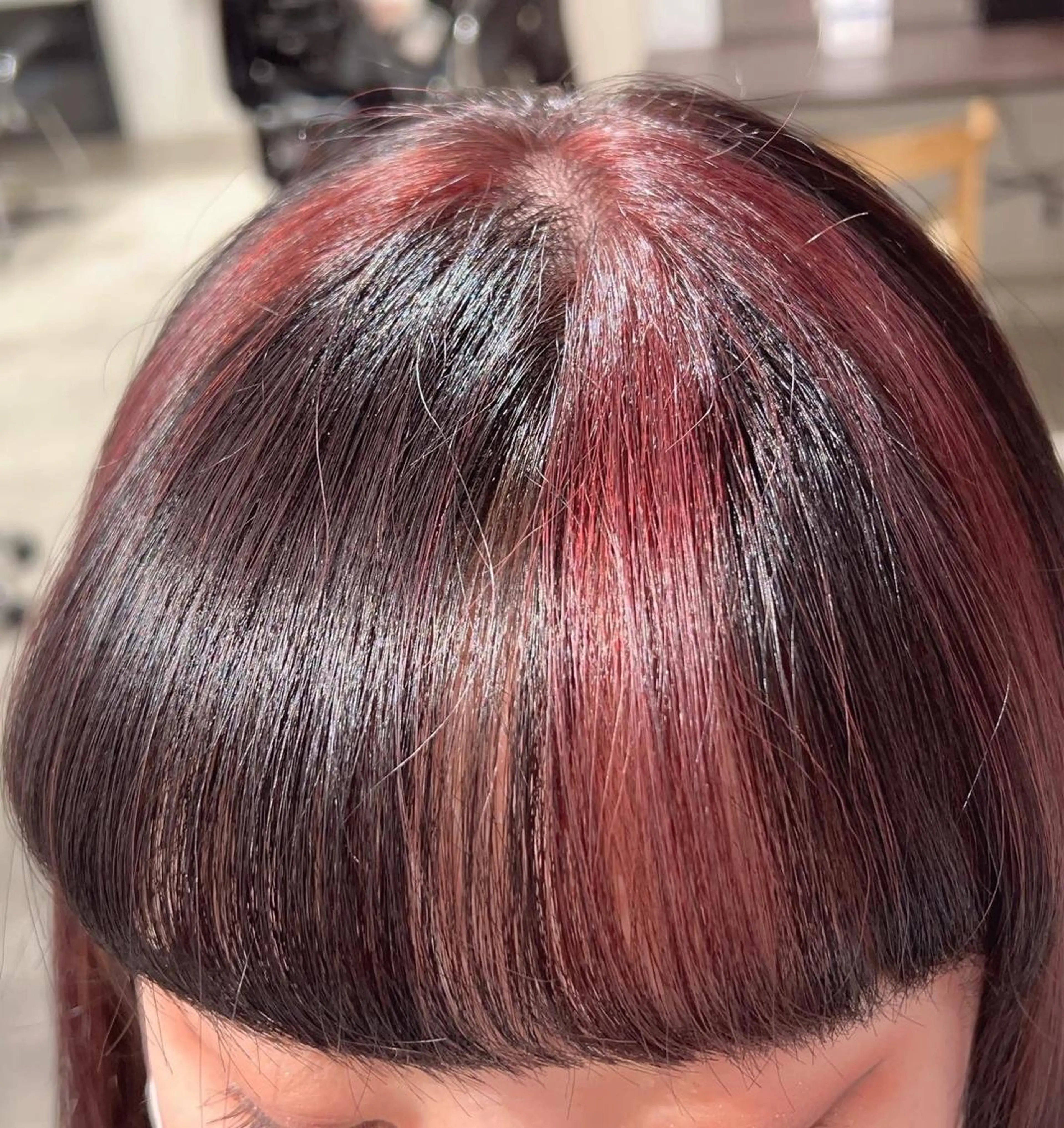 ロング カラー ブリーチ デザインカラー ピンクカラー カット ヘアカラー トリートメント ヘッドスパ スキバサミを使わない カット🌼唯🌼のヘアスタイル