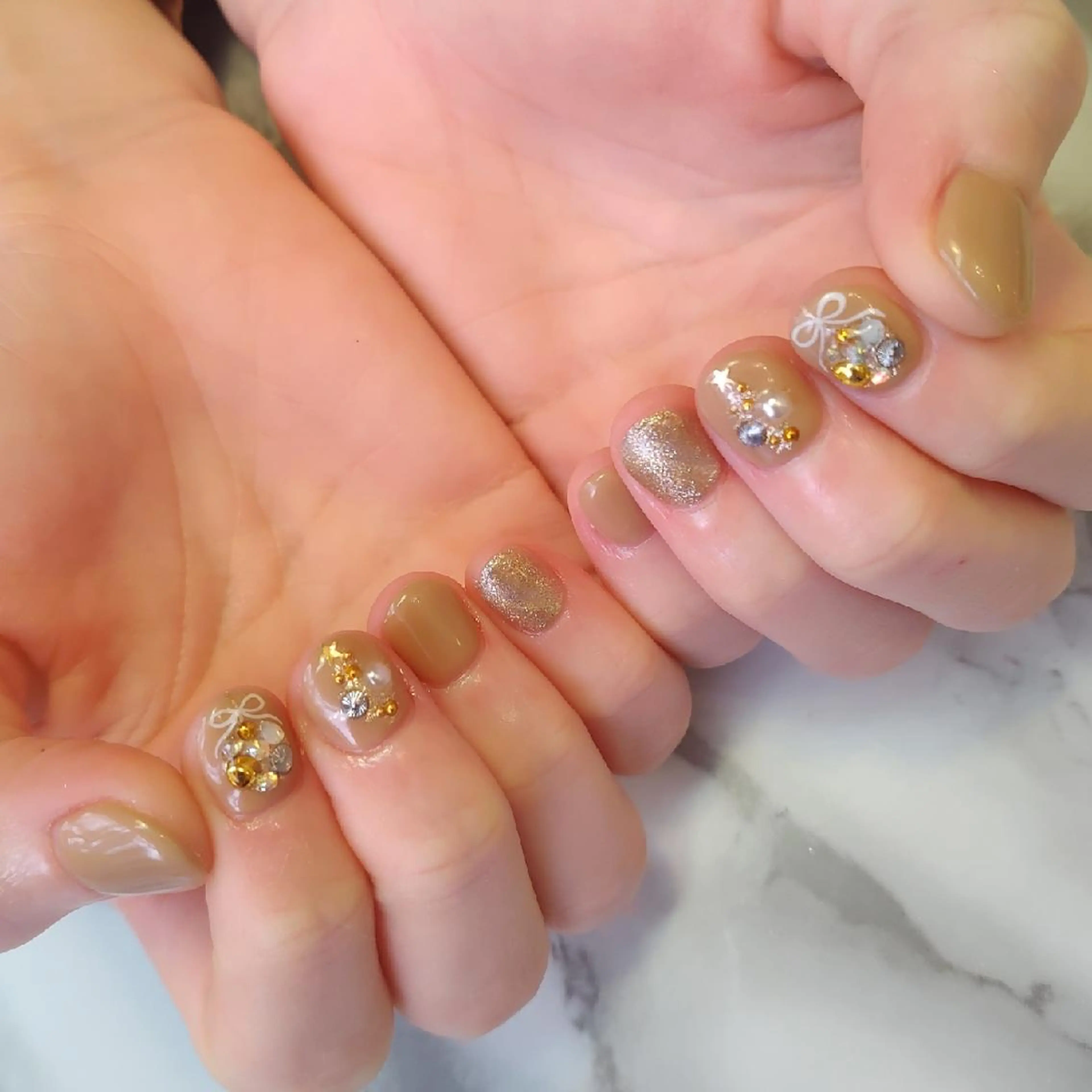 ネイル 冬ネイル クリスマス ジェヌインネイル 河内のネイルデザイン