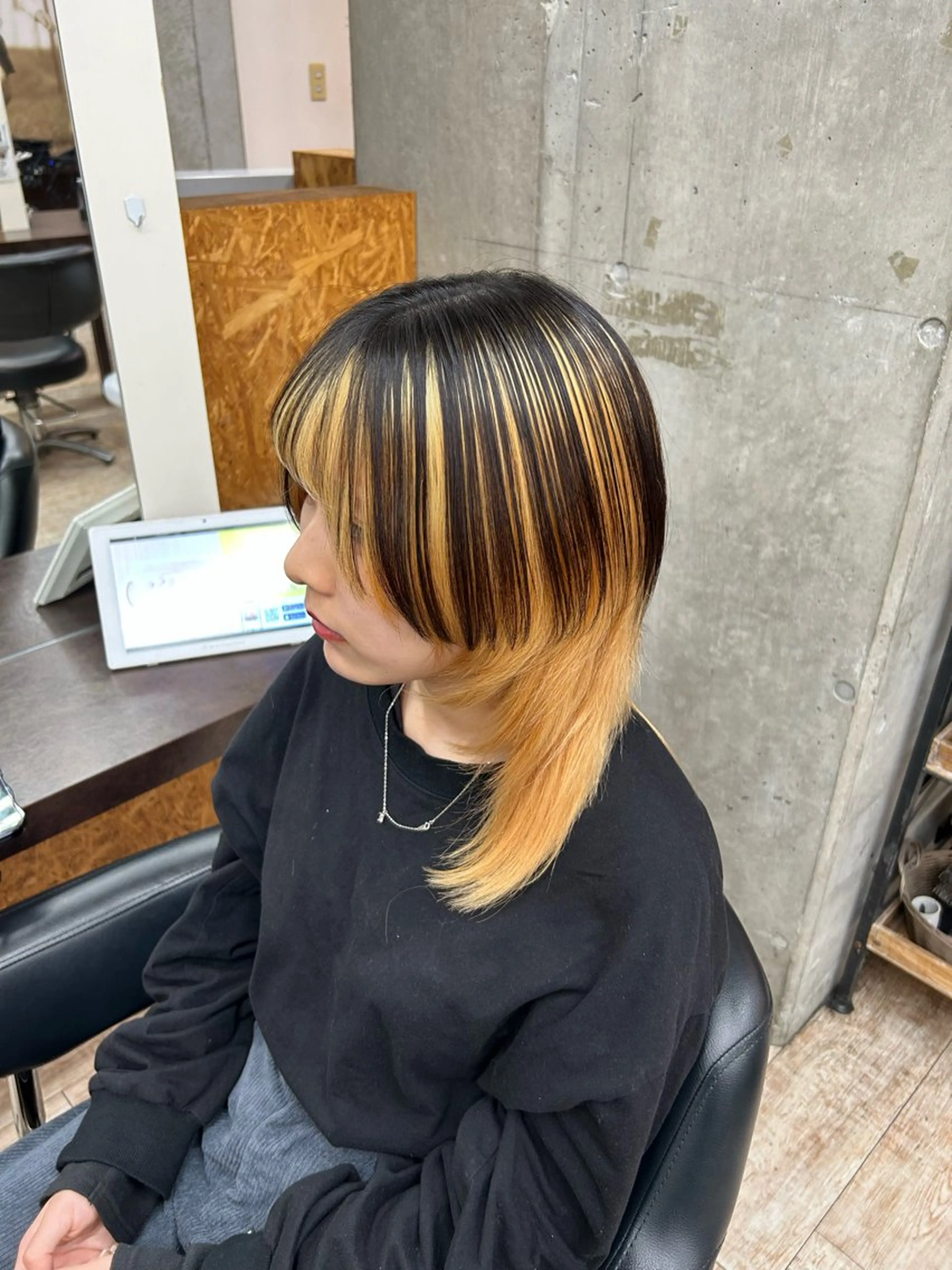 ミディアム カラー ヘアカラー 桜井晶/ Blossom大山店のヘアスタイル