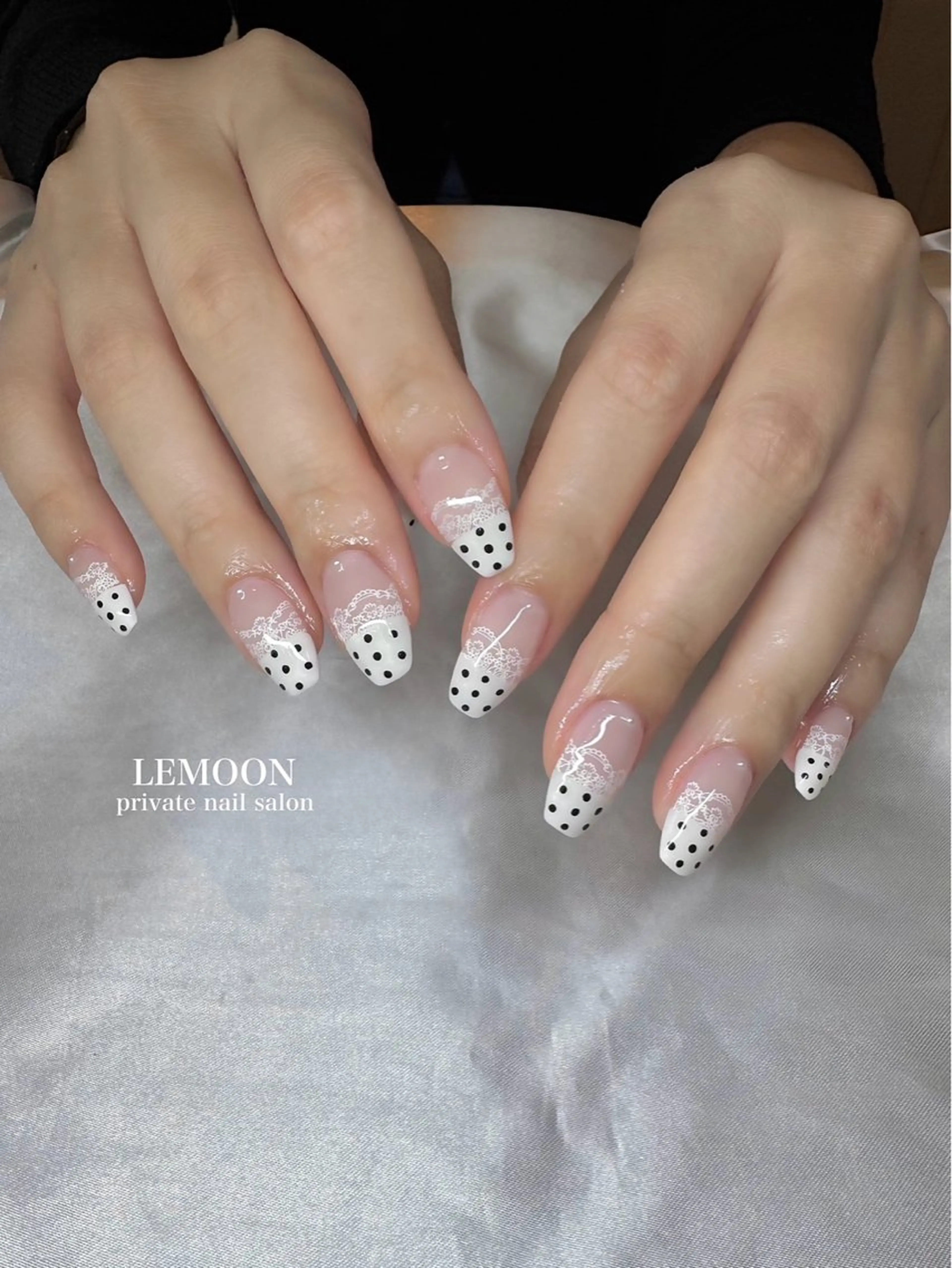 ネイル ドット レース ハンドネイル nail salon LEMOONのネイルデザイン