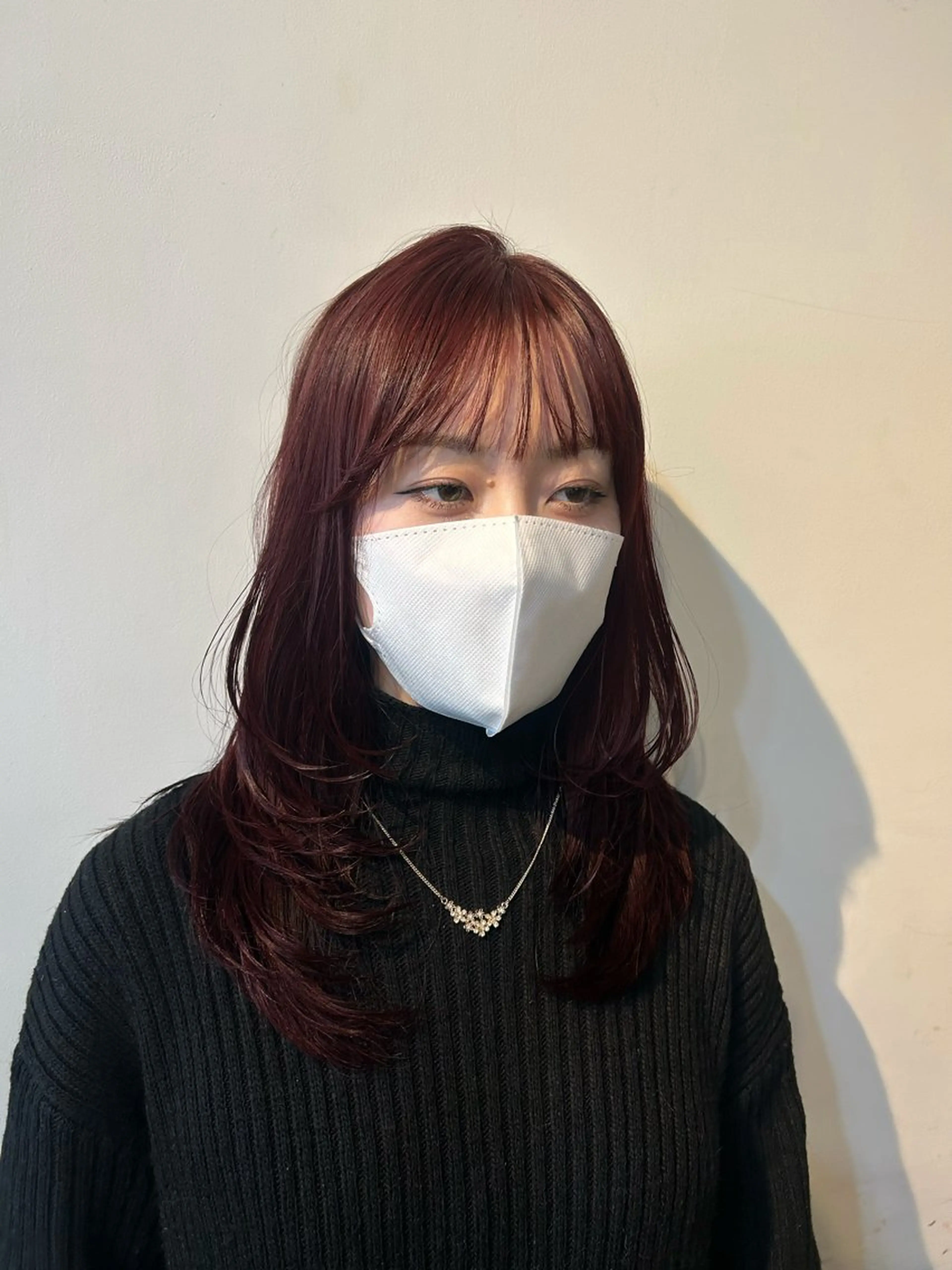 セミロング カット ヘアカラー ✂韓国レイヤー 🦋みやび🪽のヘアスタイル