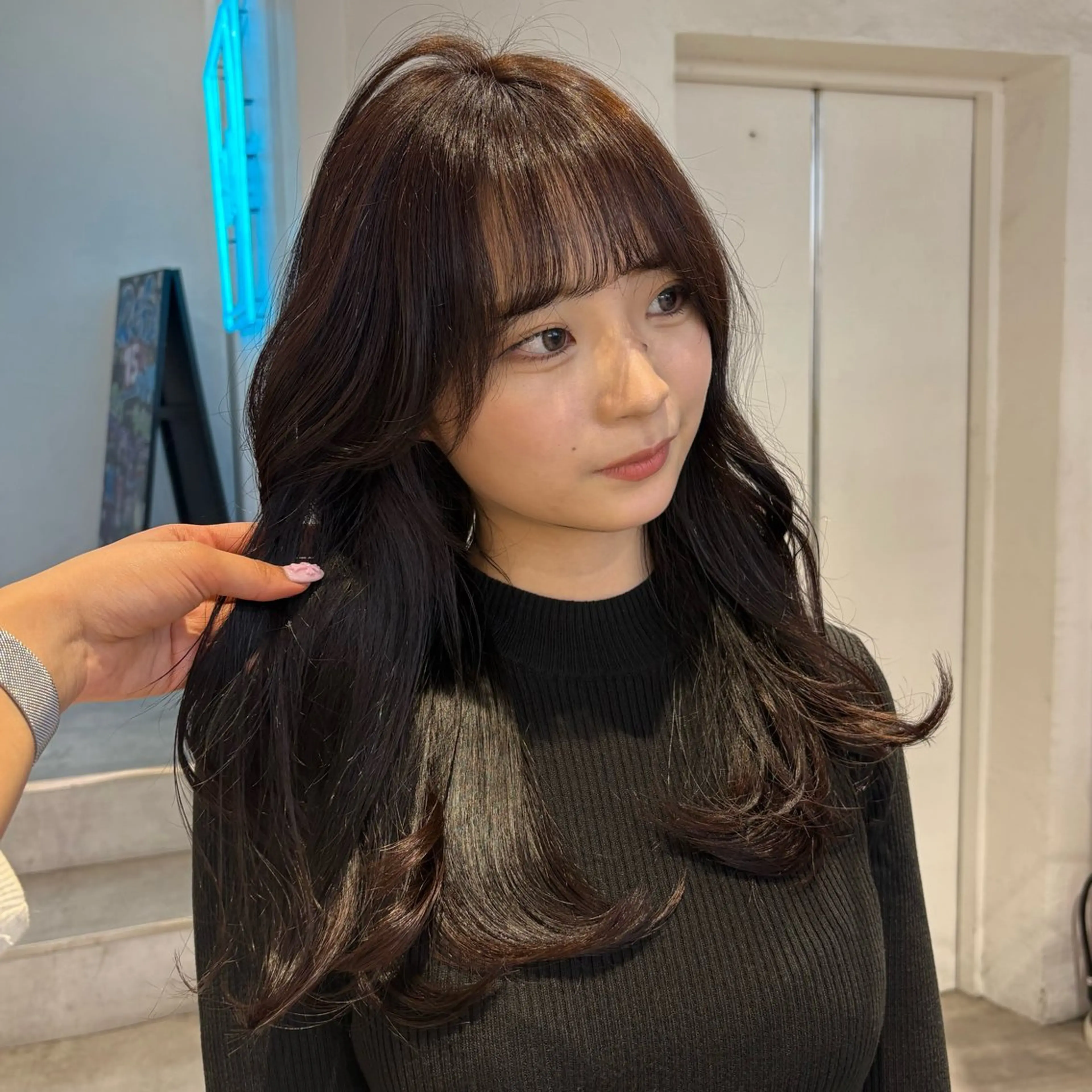 カラー ヘアカラー 透明感カラー/レイヤ ーカットりこ🤎🫧のヘアスタイル