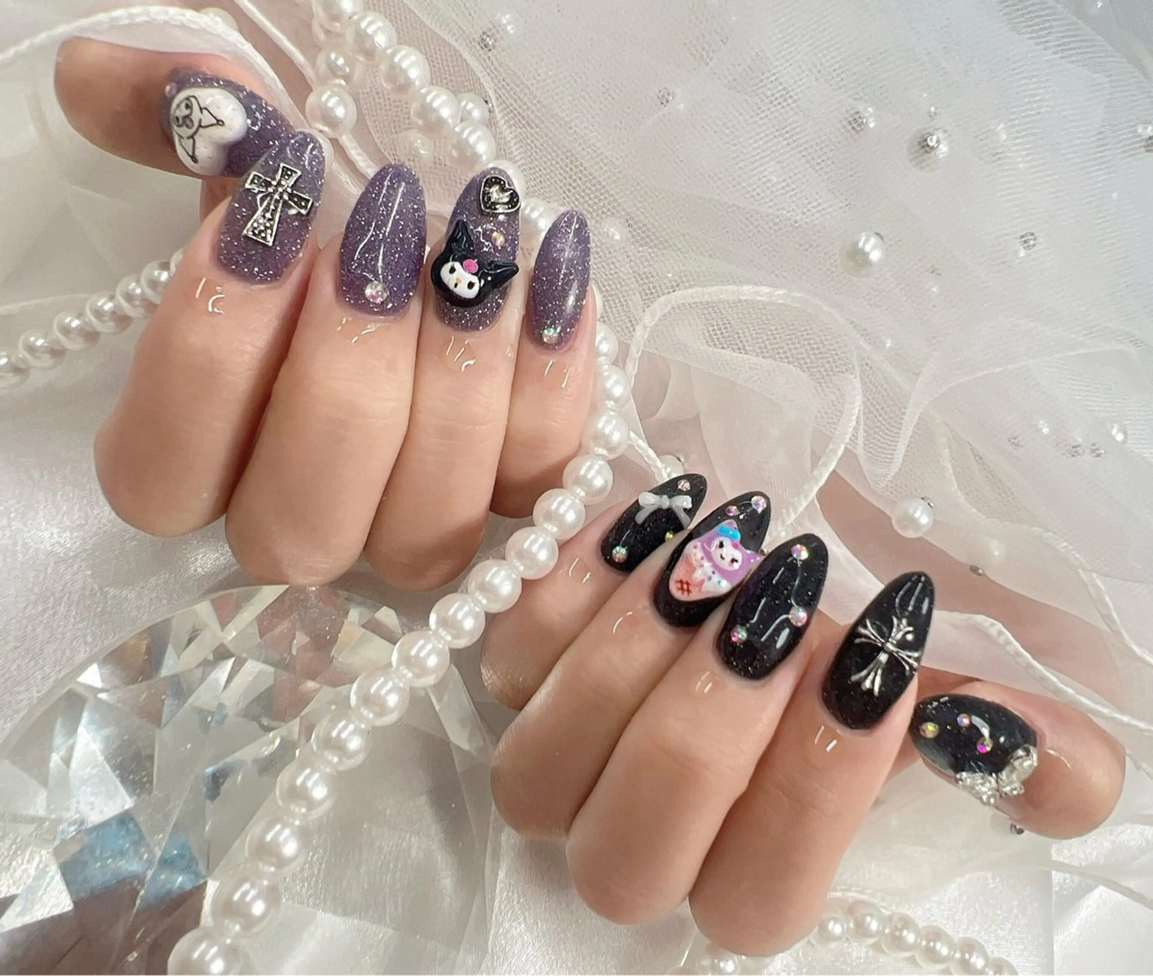 ネイル フラッシュネイル ワンカラーネイル bijou nails　蓮のネイルデザイン
