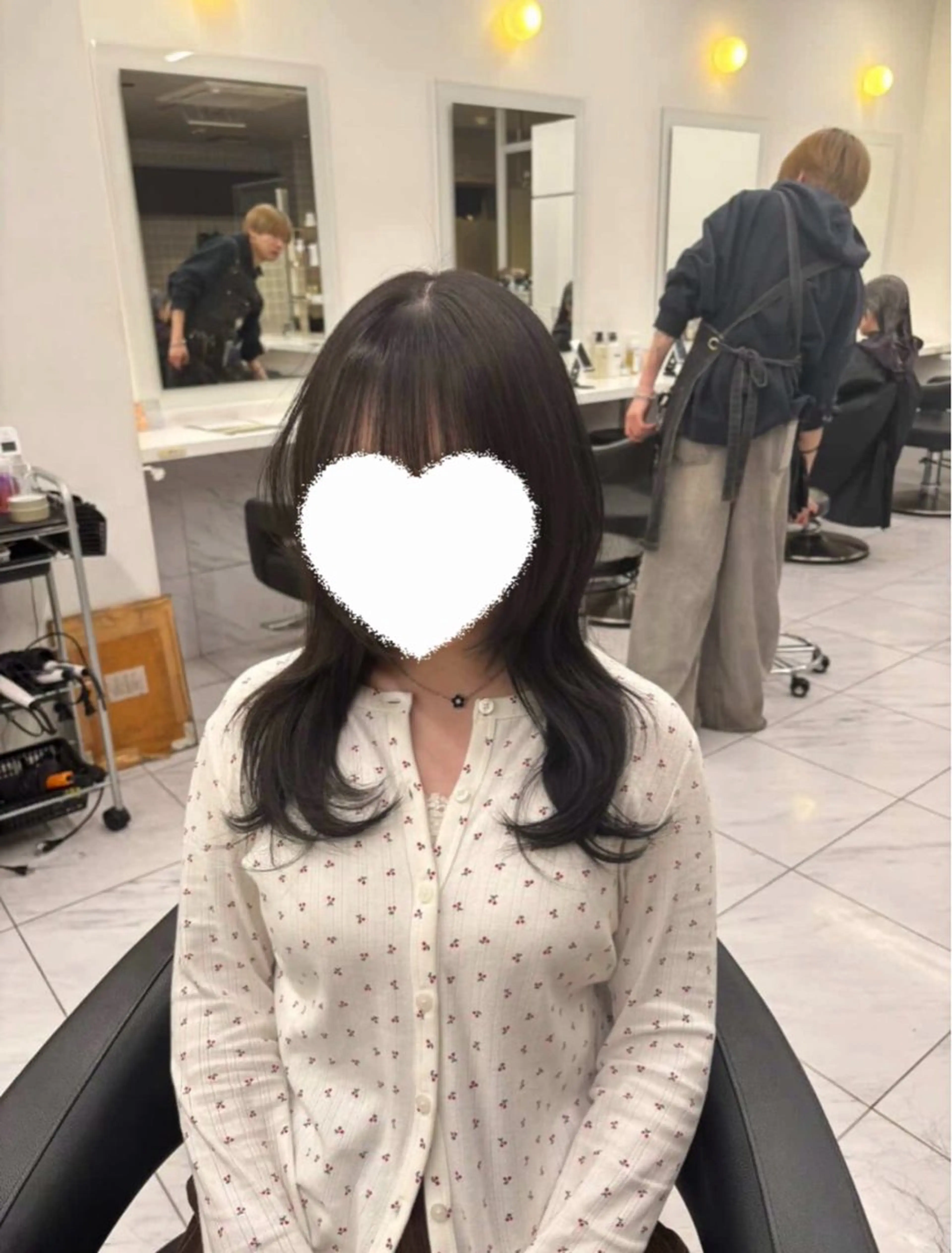 セミロング カラー 暗髪／レイヤー／ ボブ／ｻﾗｲのヘアスタイル