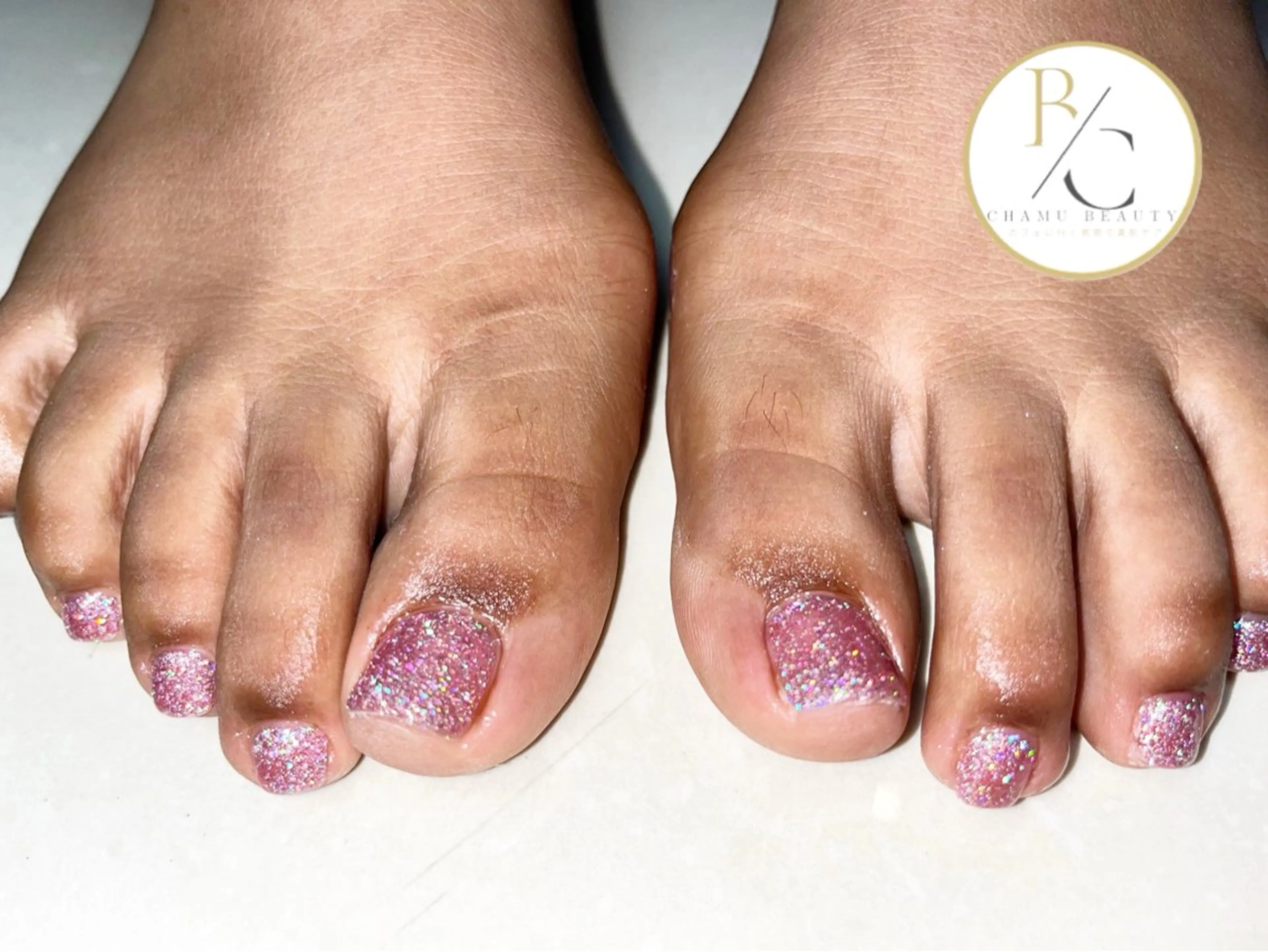 ネイル ラメ(グリッター) ピンク 福田 志織のネイルデザイン