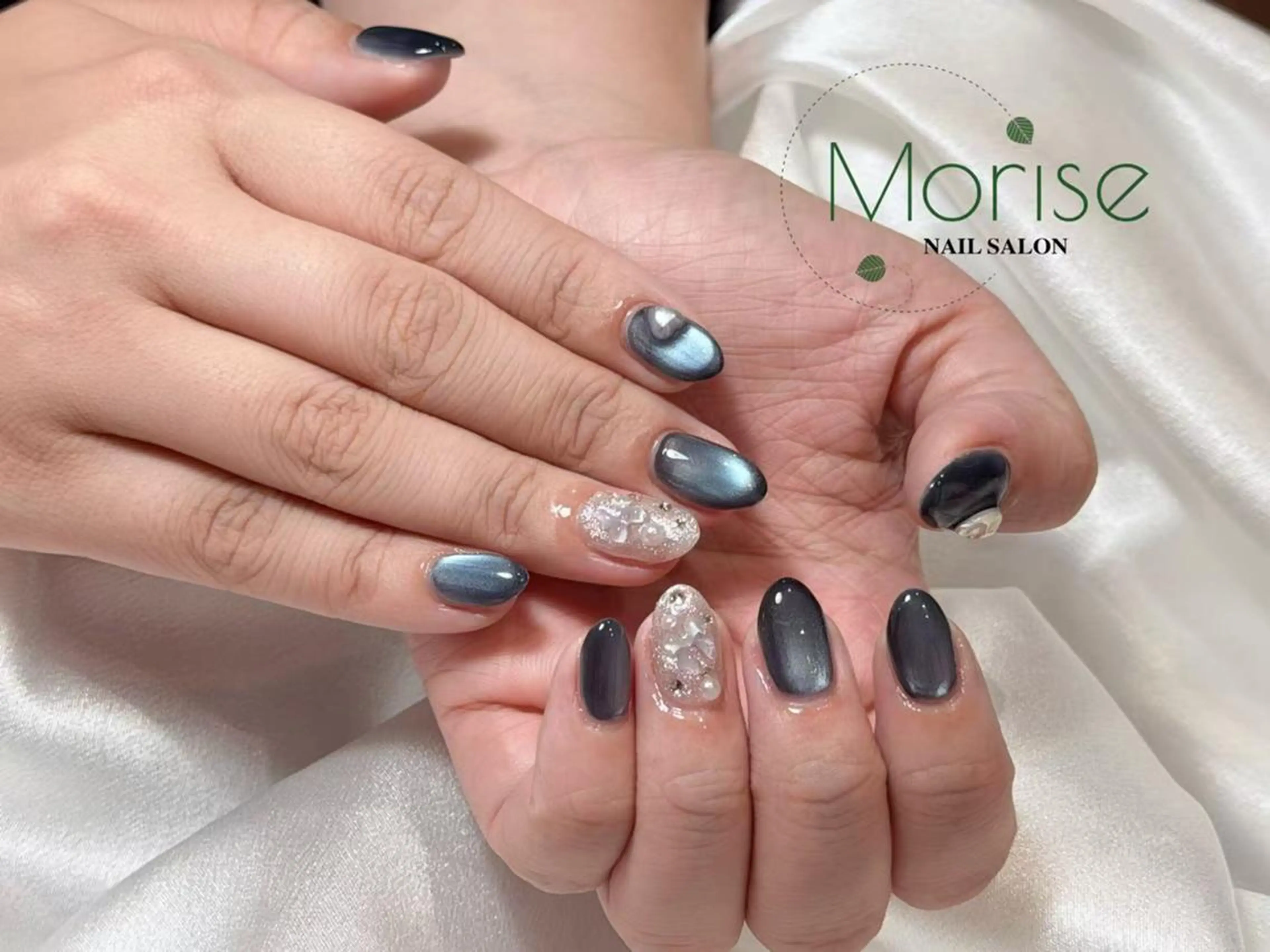 ネイル 長さ出し フレンチネイル ジェルネイル ガラスフレンチ 韓国ネイル MoriseNail Jr研修💜イシダのネイルデザイン