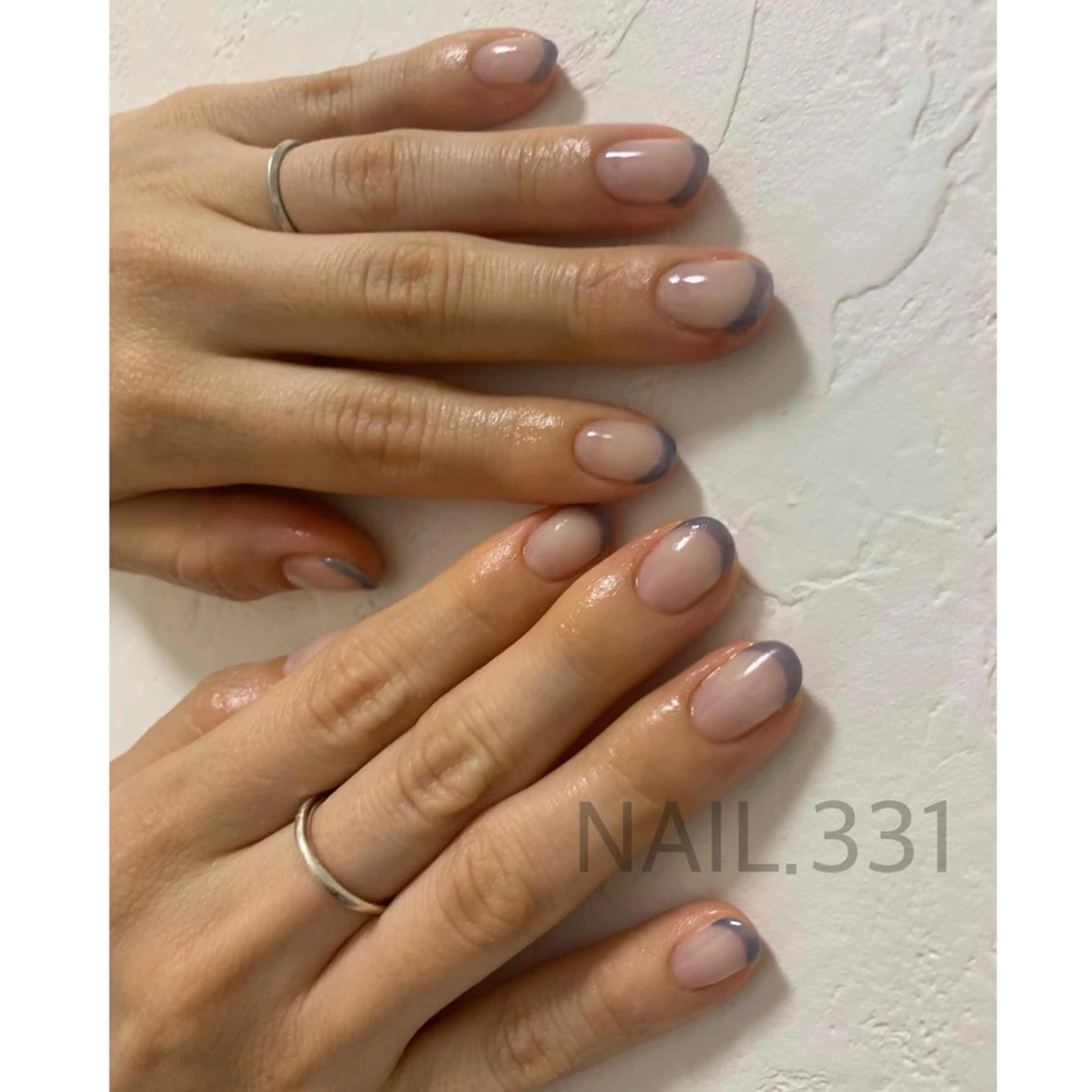ネイル オーロラネイル クリアネイル フラッシュネイル フレンチネイル ラメ(グリッター) Nail 331のネイルデザイン