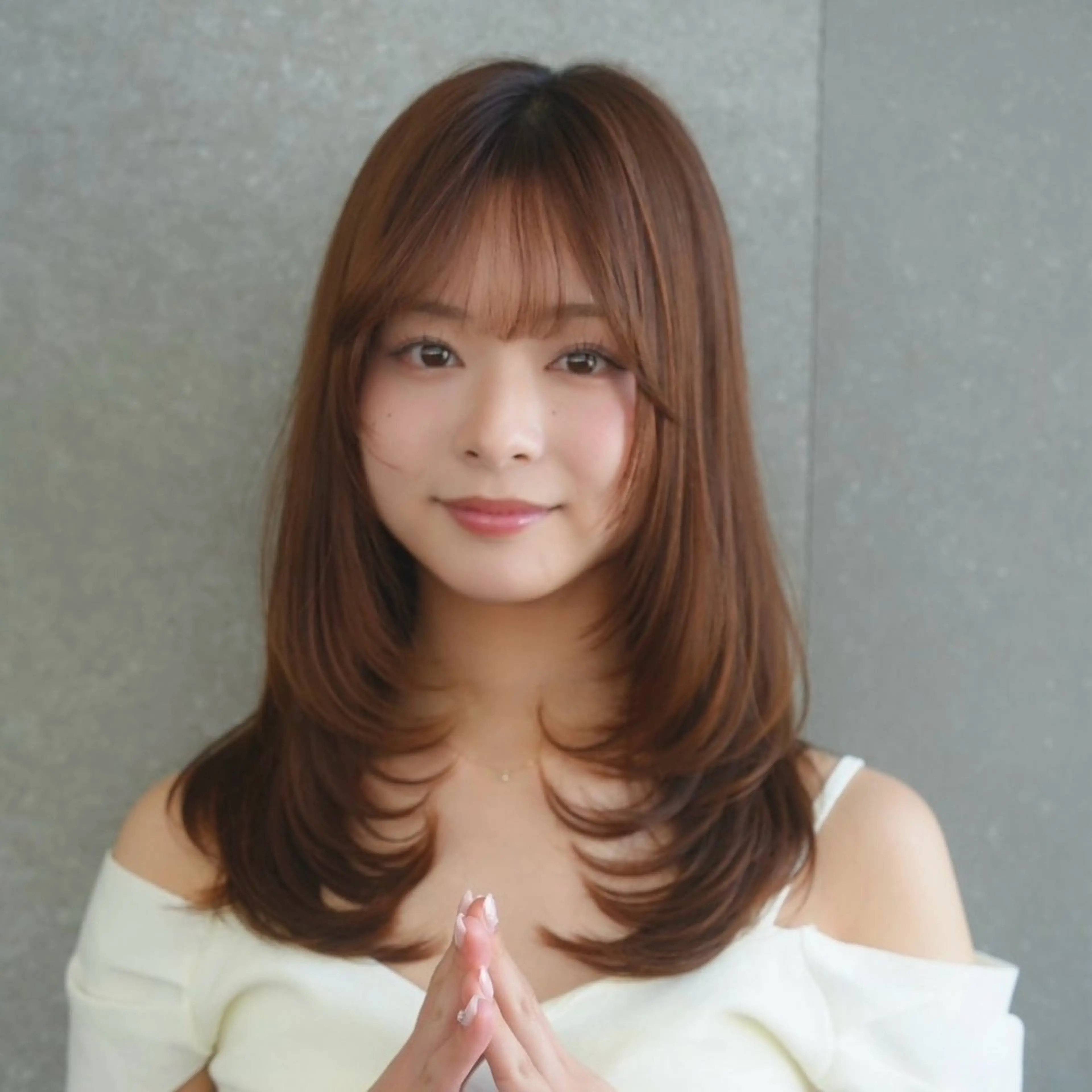 セミロング カット ヘアカラー トリートメント 💖ボブ/髪質改善 顔周りレイヤー/ユイのヘアスタイル