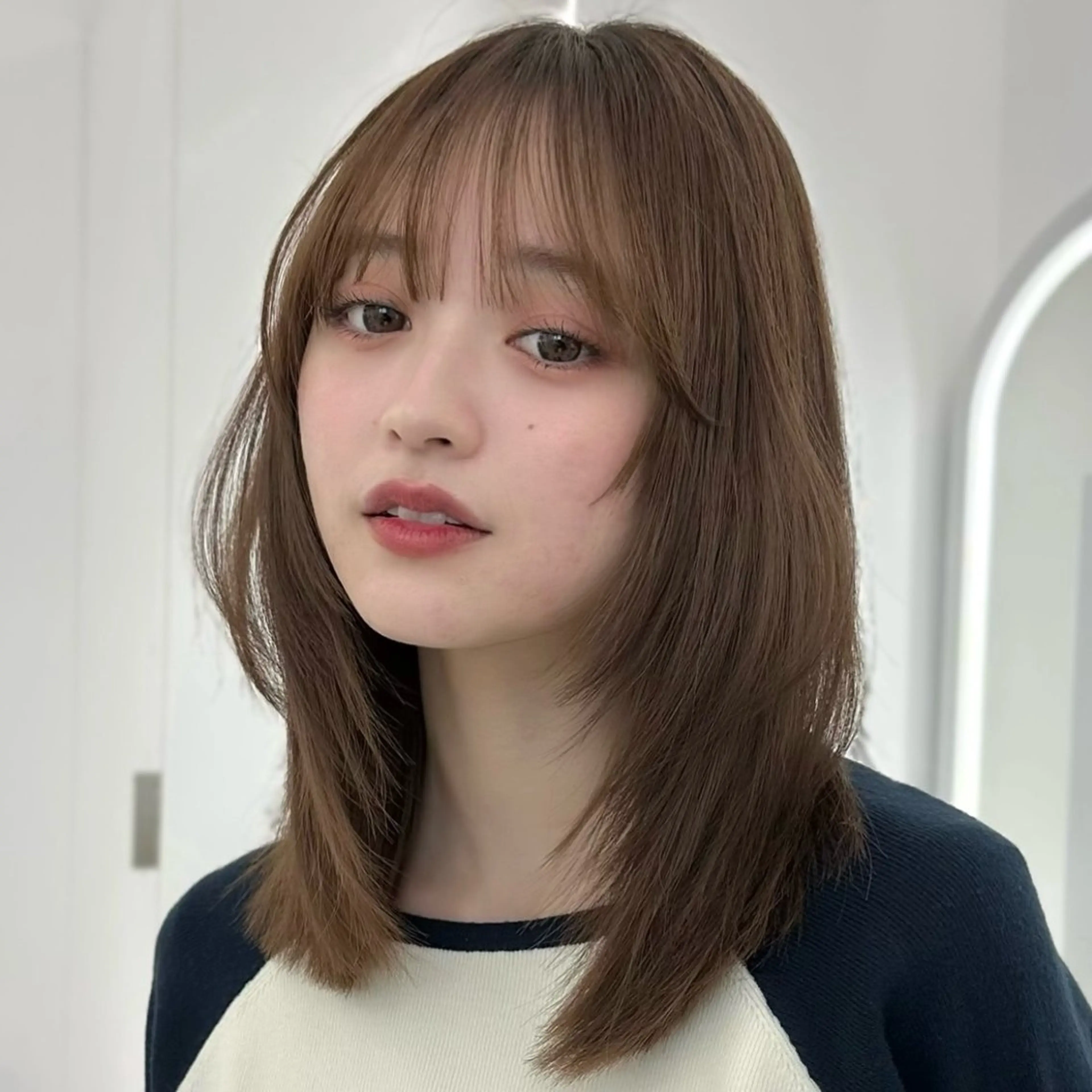 ミディアム カラー 🫧ボブカットモデル 韓国透明感カラー🫧のヘアスタイル