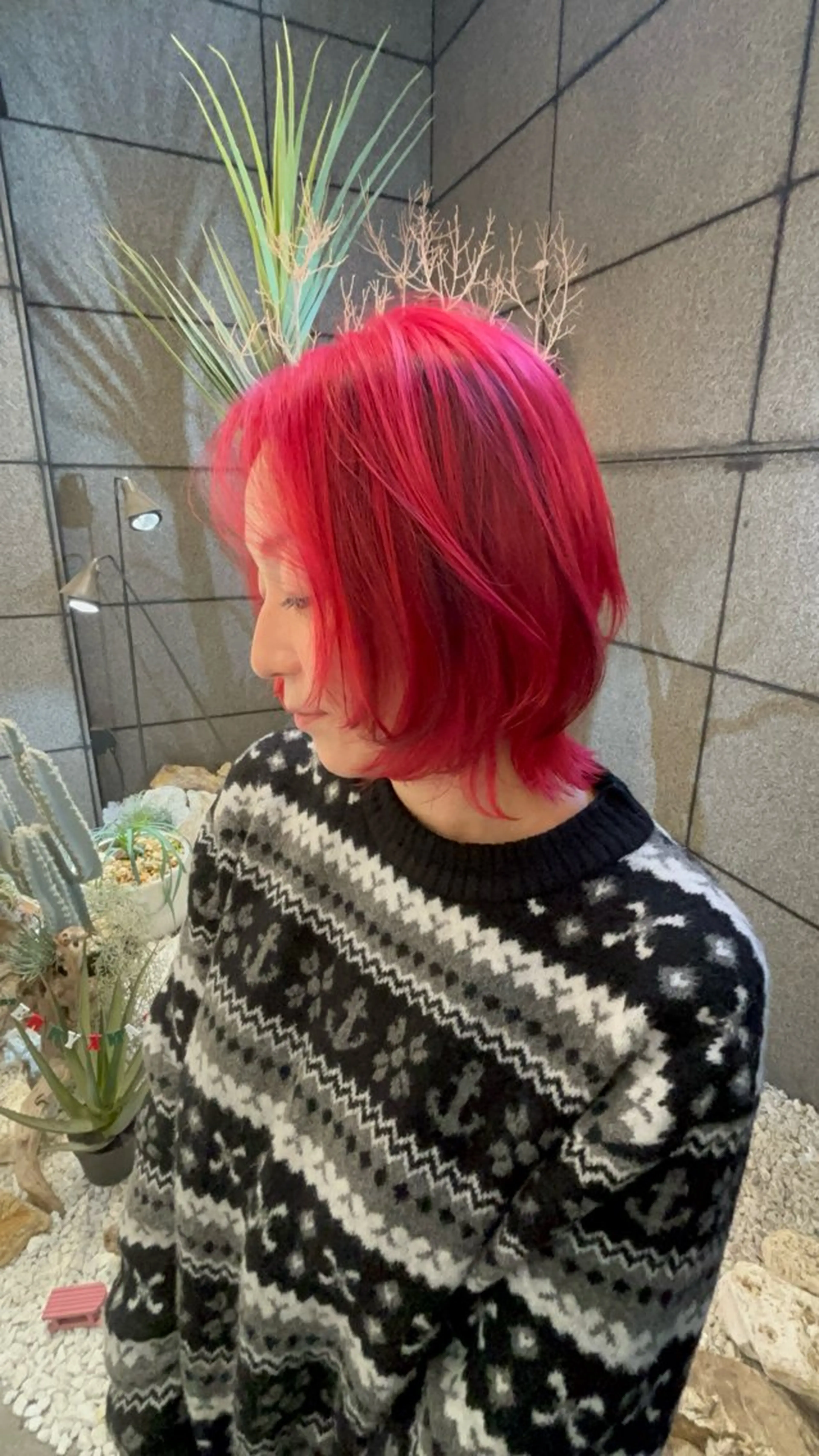 ミディアム カラー ハイトーンカラー レッドカラー ヘアカラー 🥇メンズパーマ /縮毛矯正/木村神心のヘアスタイル