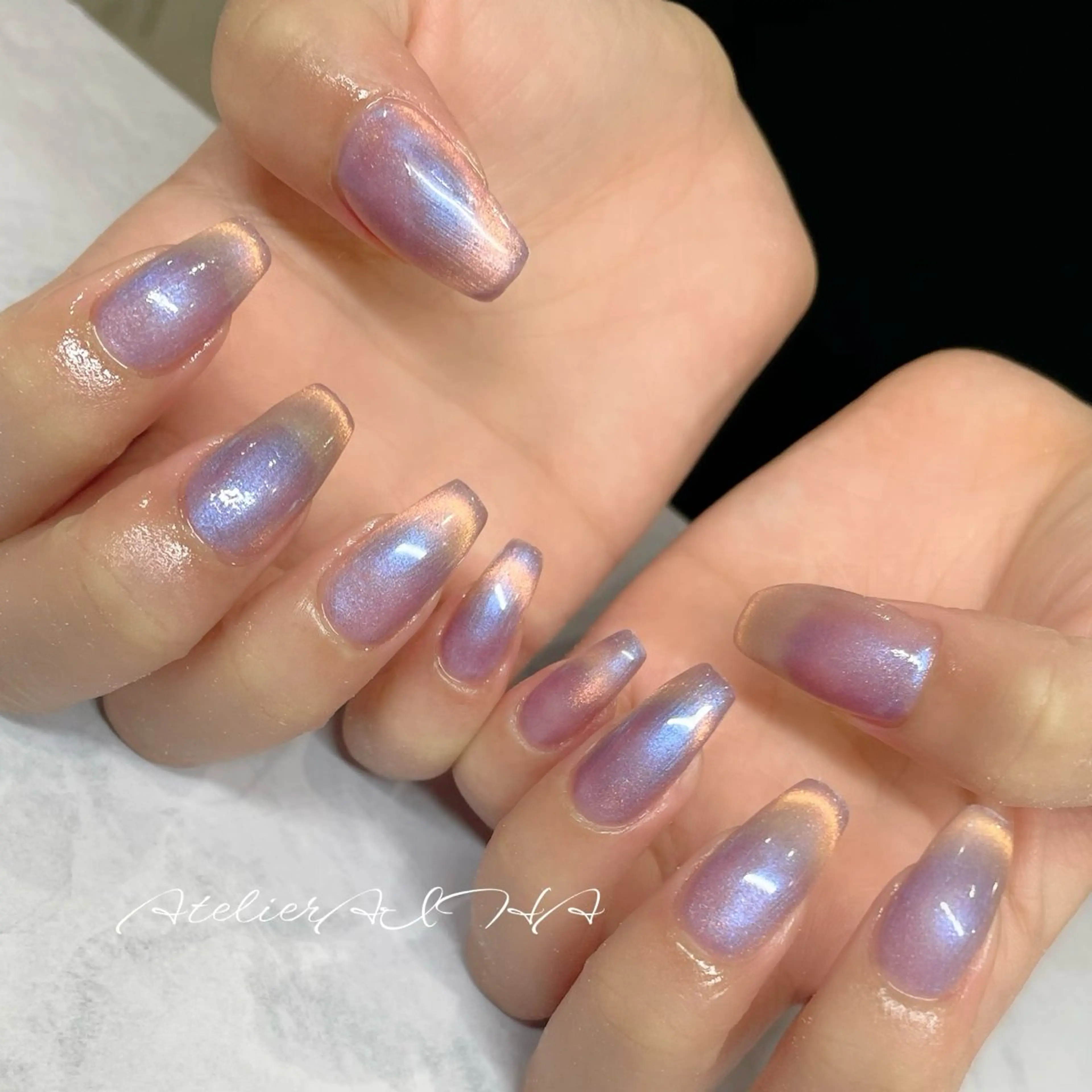 ネイル アートネイル マグネットネイル ワンカラーネイル アトリエAIHA★ フィルイン推奨サロンのネイルデザイン