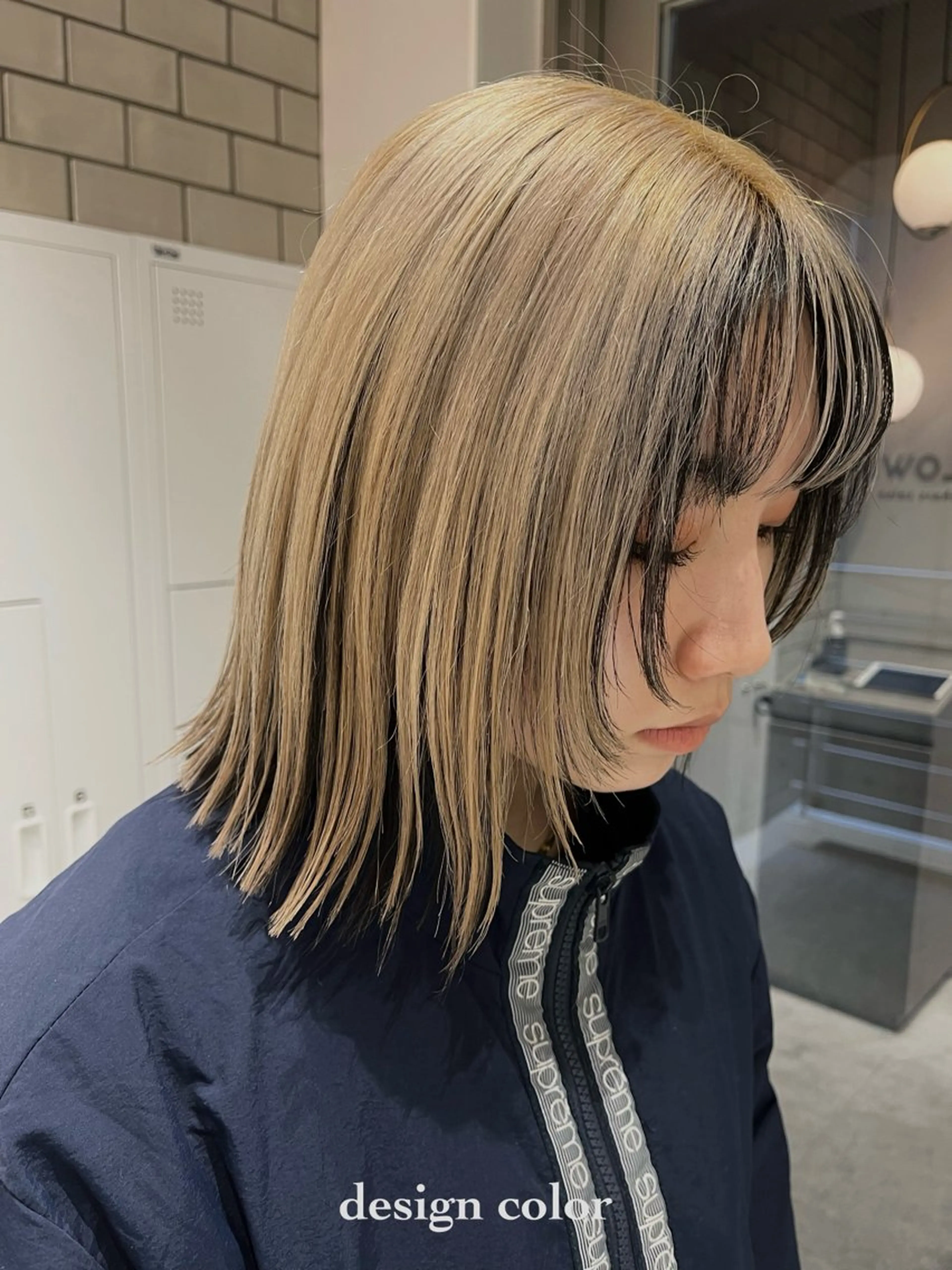 ミディアム カラー RINA🧤 デザインとボブのヘアスタイル