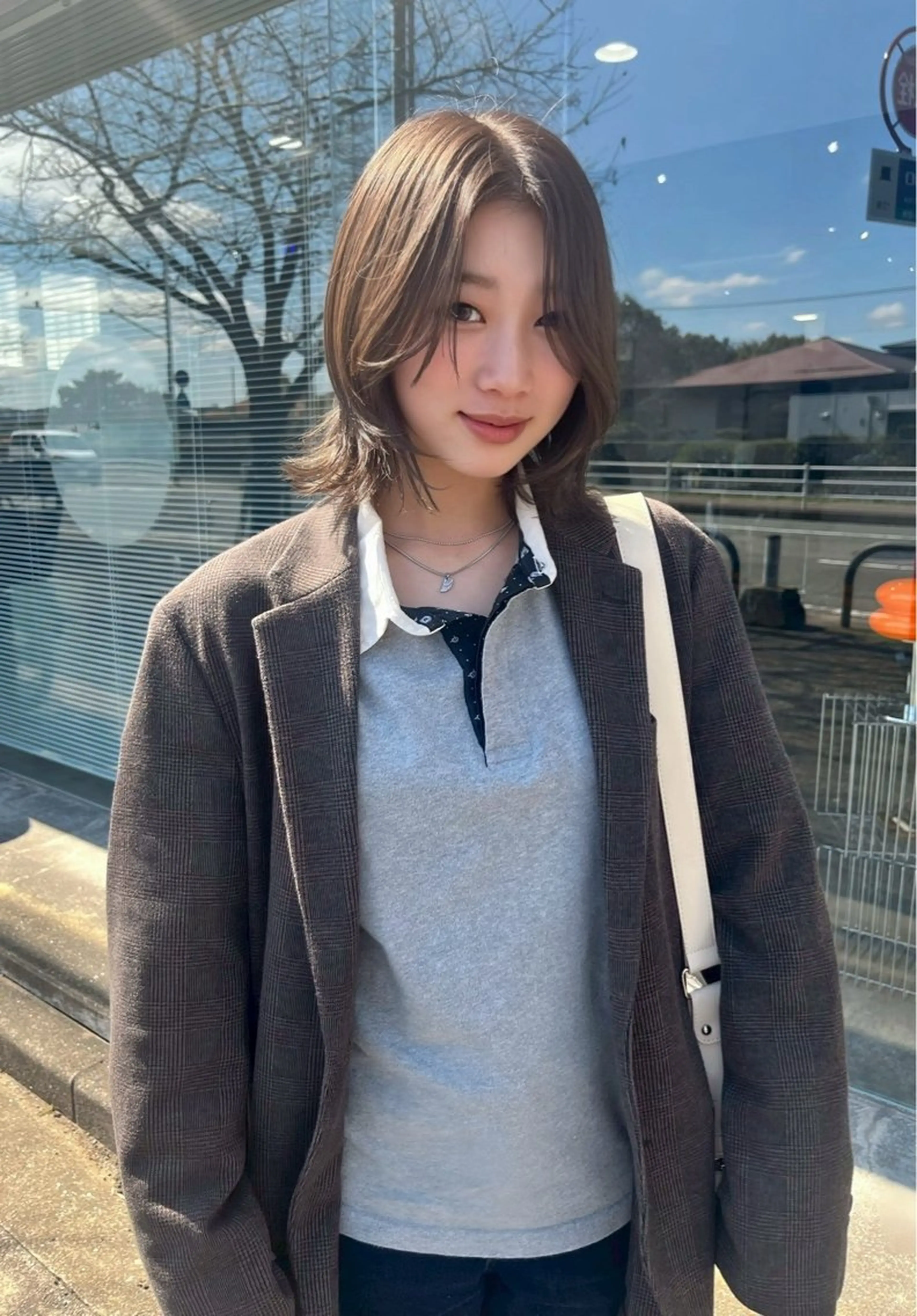 ミディアム ボブレイヤー ボブ くびれヘア くびれレイヤー レイヤーカット カット ヘアカラー トリートメント qpula クプラのヘアスタイル