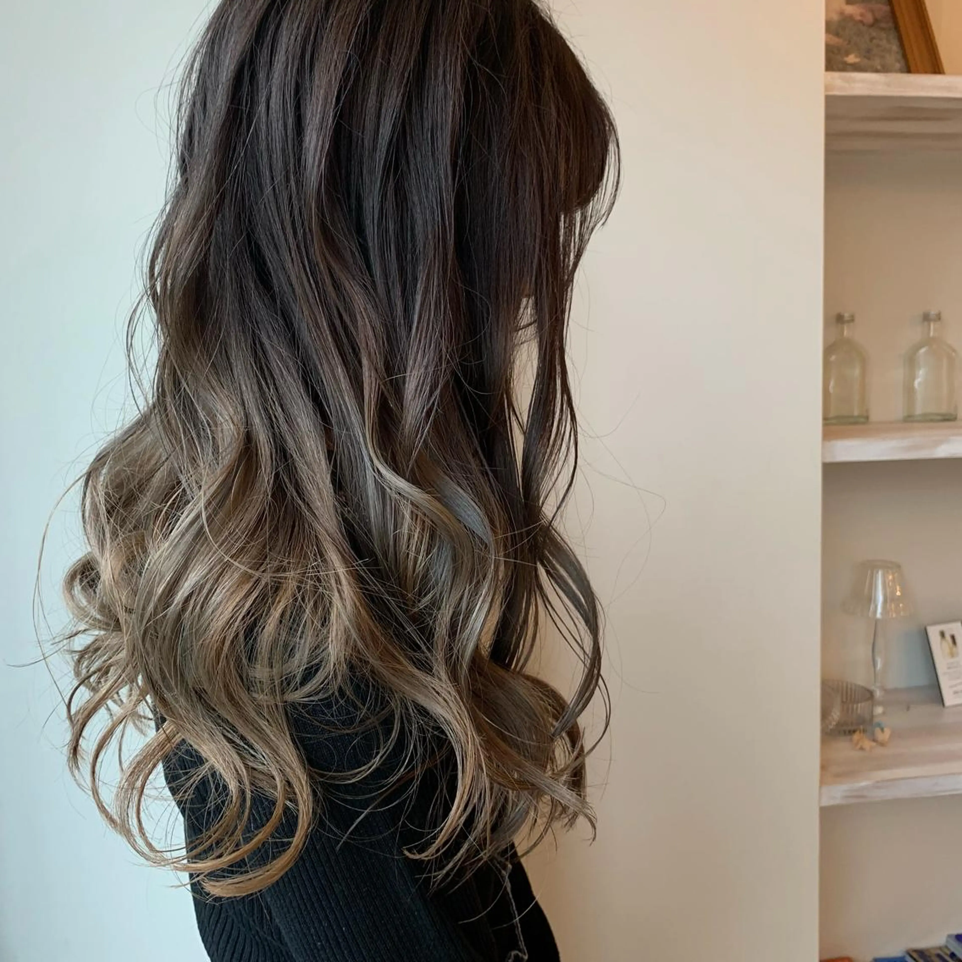 ロング カラー グラデーションカラー グレージュ ヘアカラー ボブウルフ／ボブ Satsuki【名駅のヘアスタイル