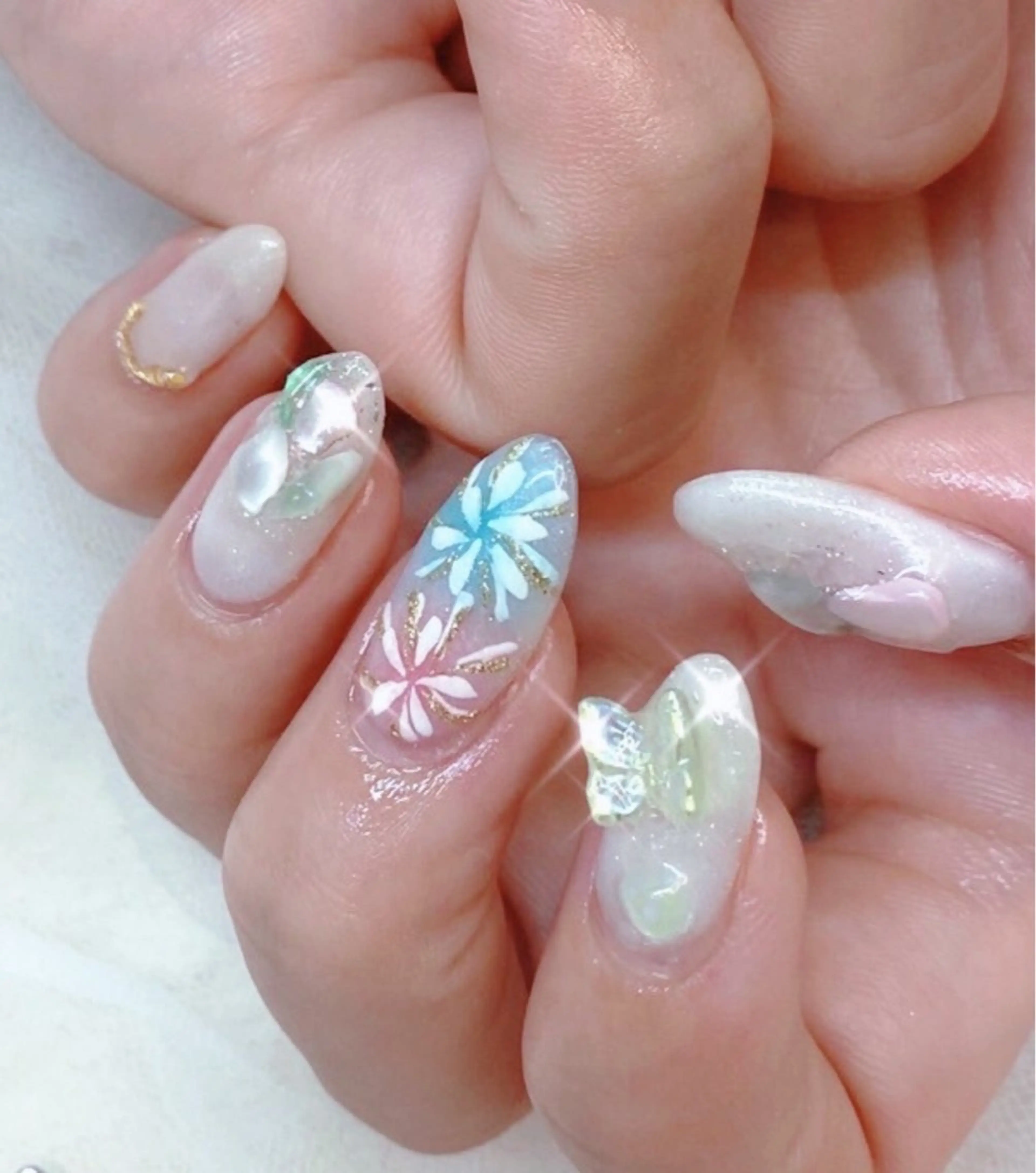 ネイル べっ甲ネイル フットネイル ゴールド マグネットネイル ミラーネイル ハンドネイル ハンドケア 大門浜松町 ネイルのネイルデザイン