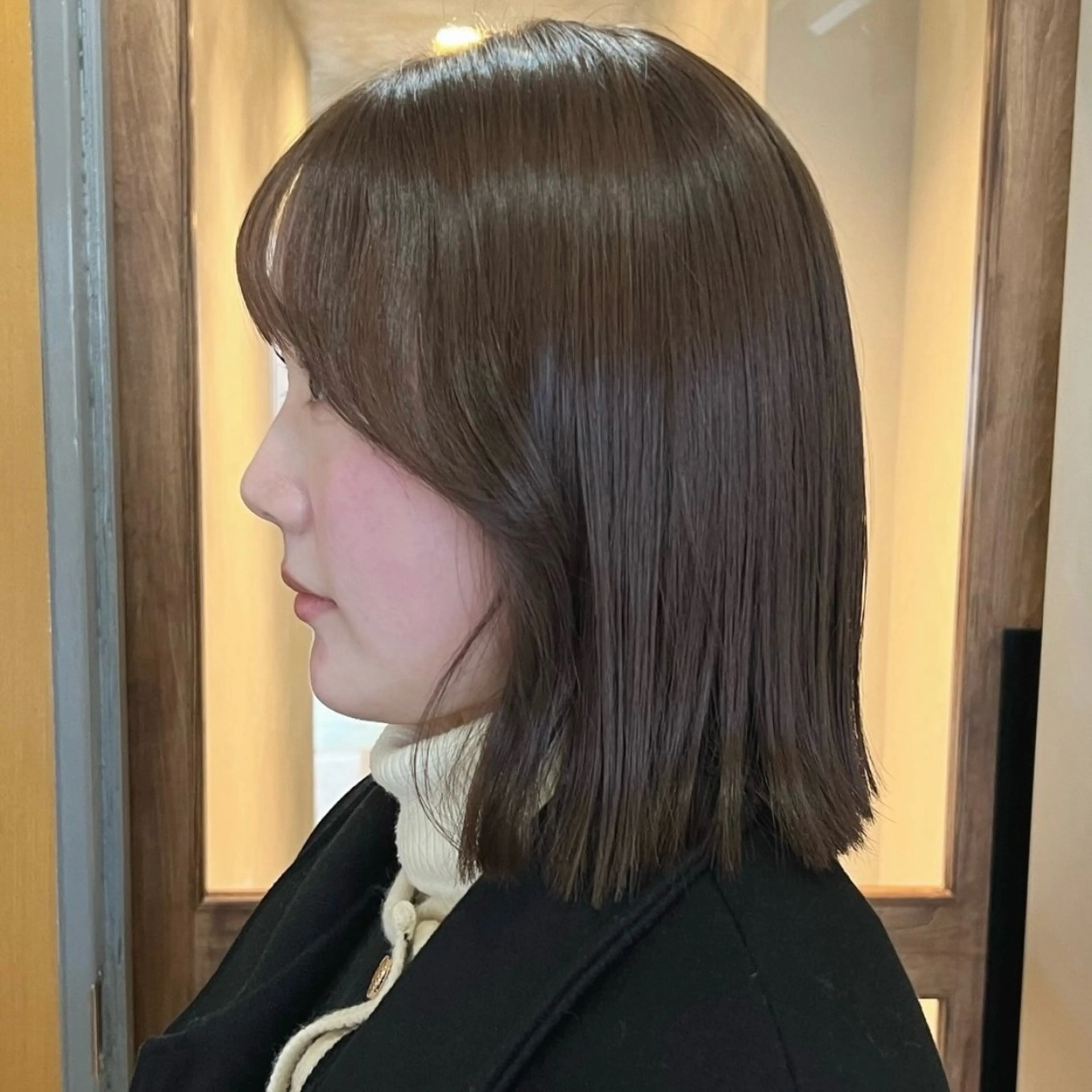 ミディアム カラー ベージュカラー ブラウンカラー ブラウンベージュ カット ヘアカラー トリートメント akane/ボブ /オリーブベージュのヘアスタイル