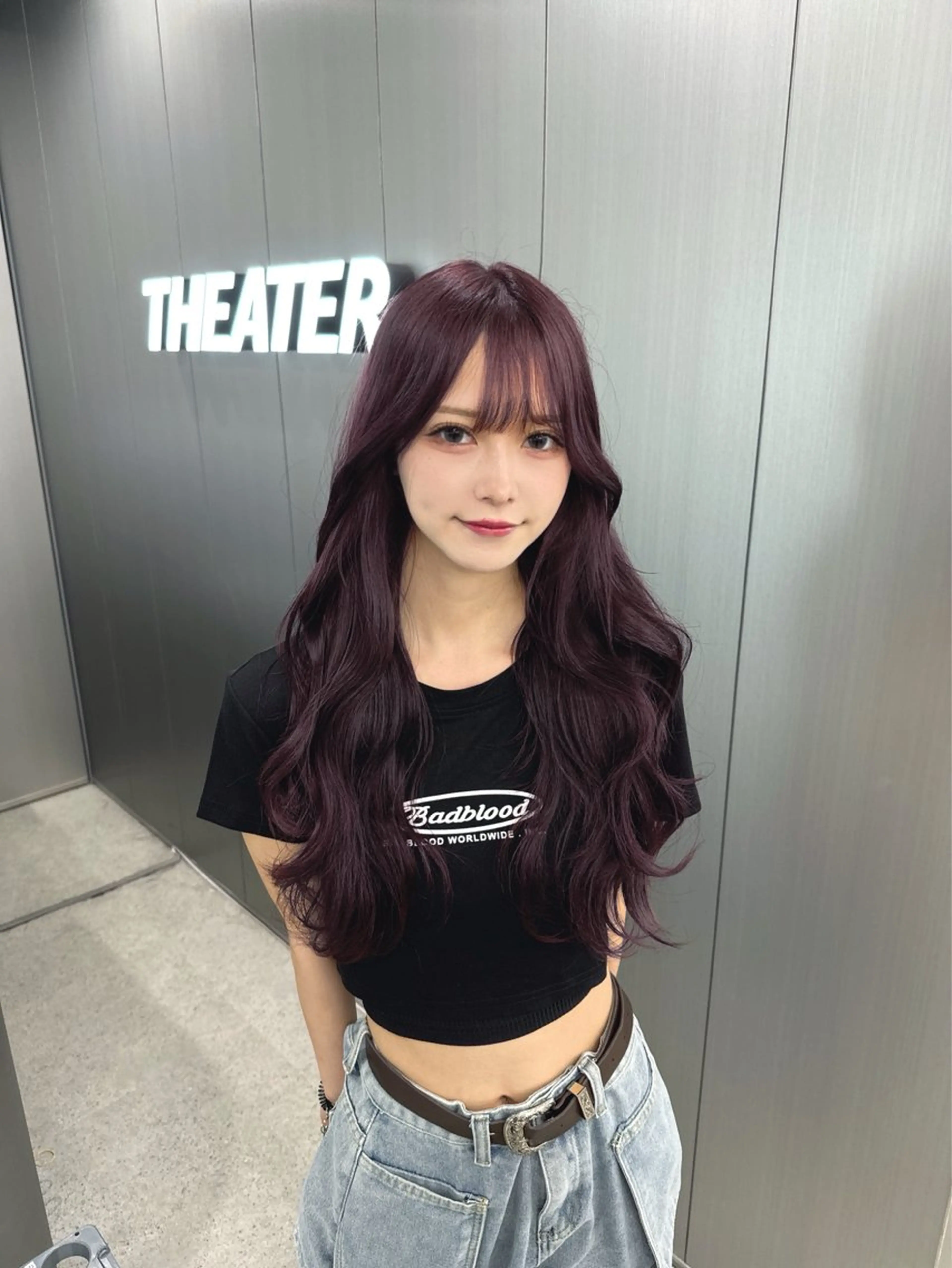 ロング カラー 暗髪🩶ラベンダー/ ブルー/ユウナ🤍のヘアスタイル