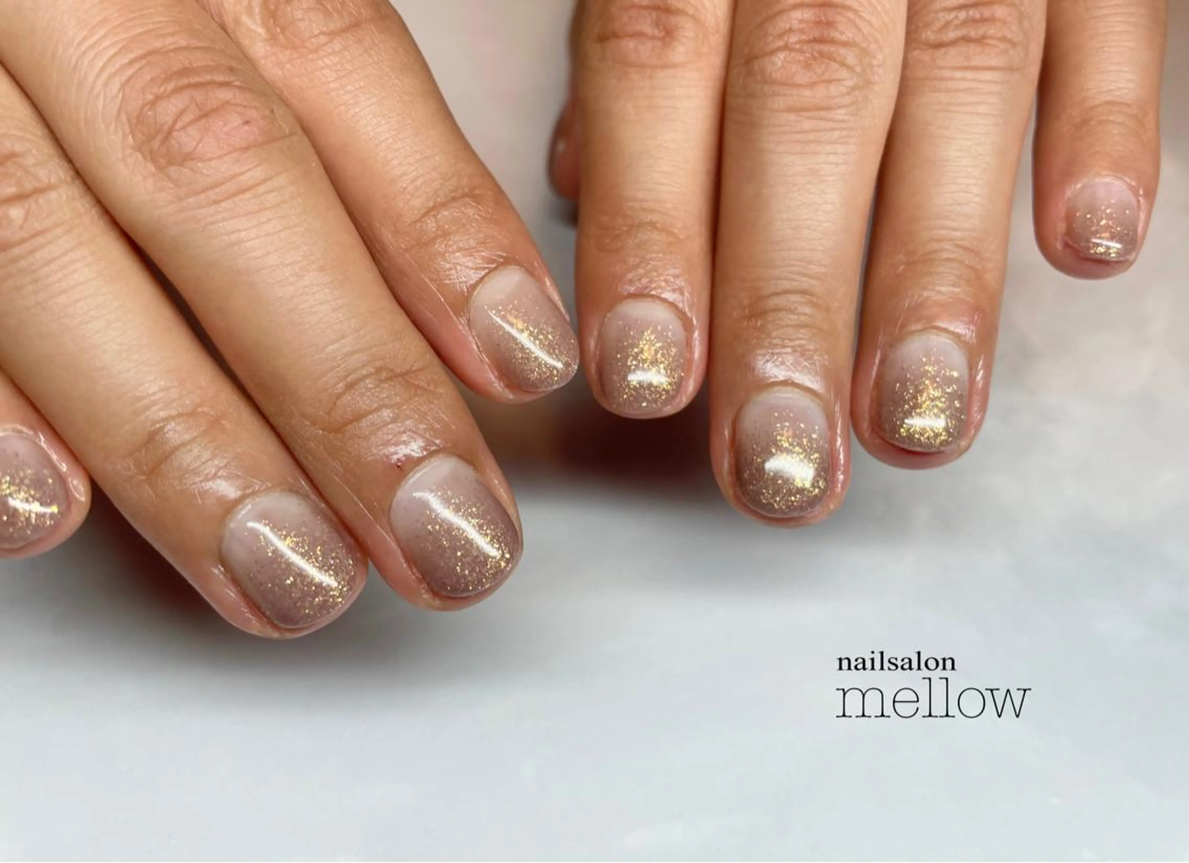 ネイル ブラウン ラメ(グリッター) 大山 浩美のネイルデザイン