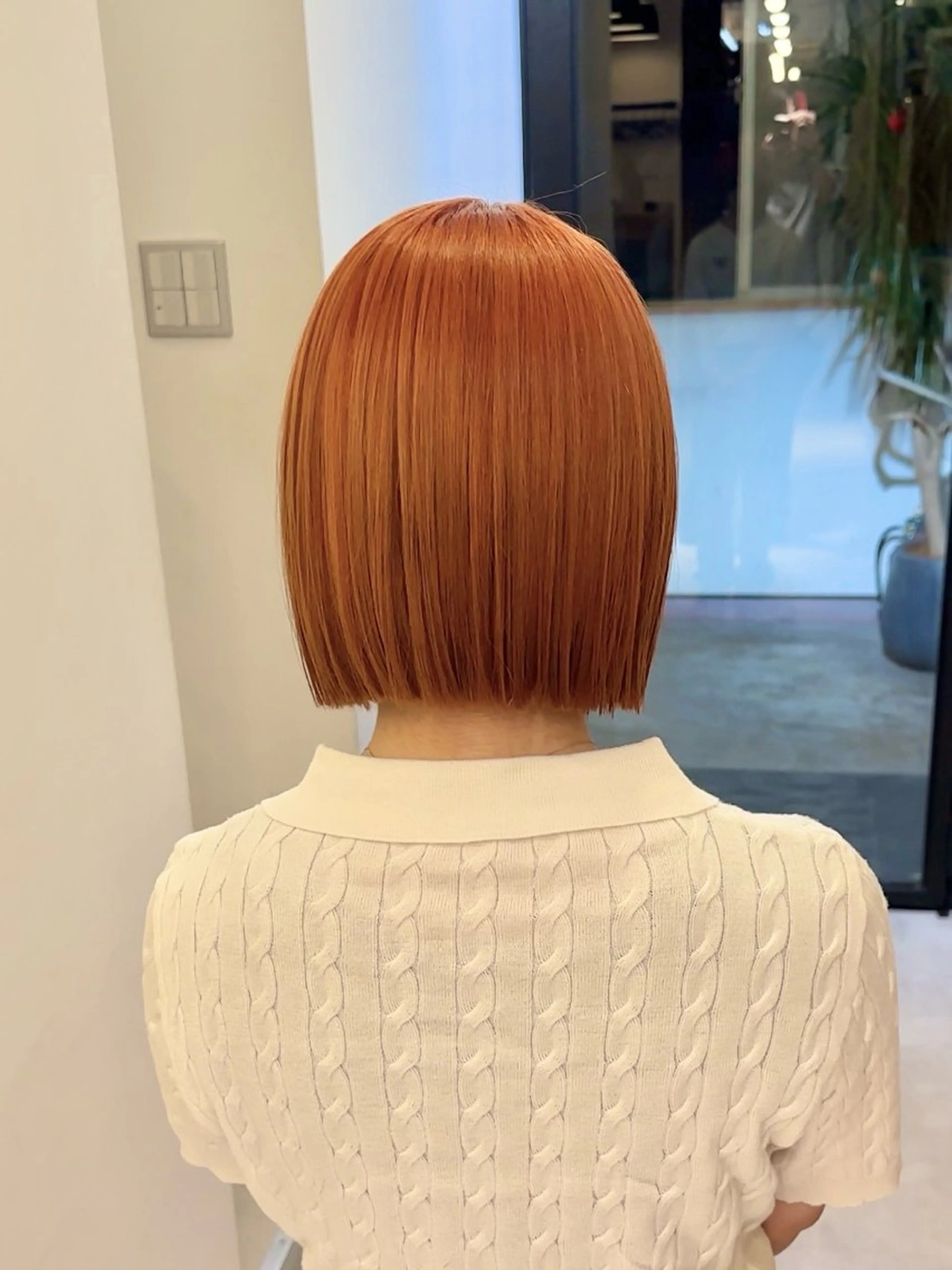 ショート カラー ベージュカラー ブリーチ オレンジ オレンジベージュ ボブ カット ヘアカラー トリートメント 似合わせボブ/ハイ トーン/hisatoのヘアスタイル