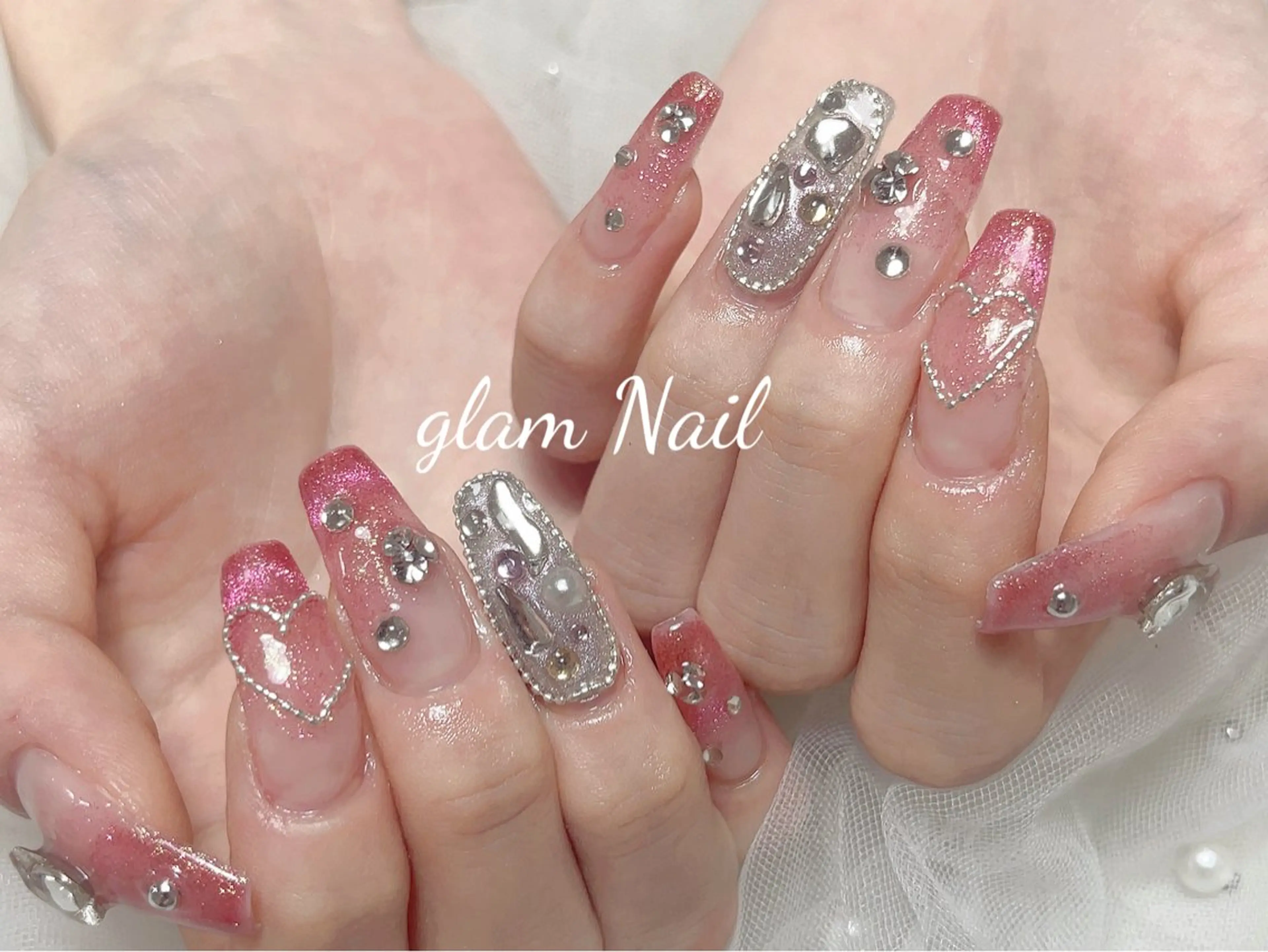 ネイル エツメ💅 長さだし🎀デザインのネイルデザイン