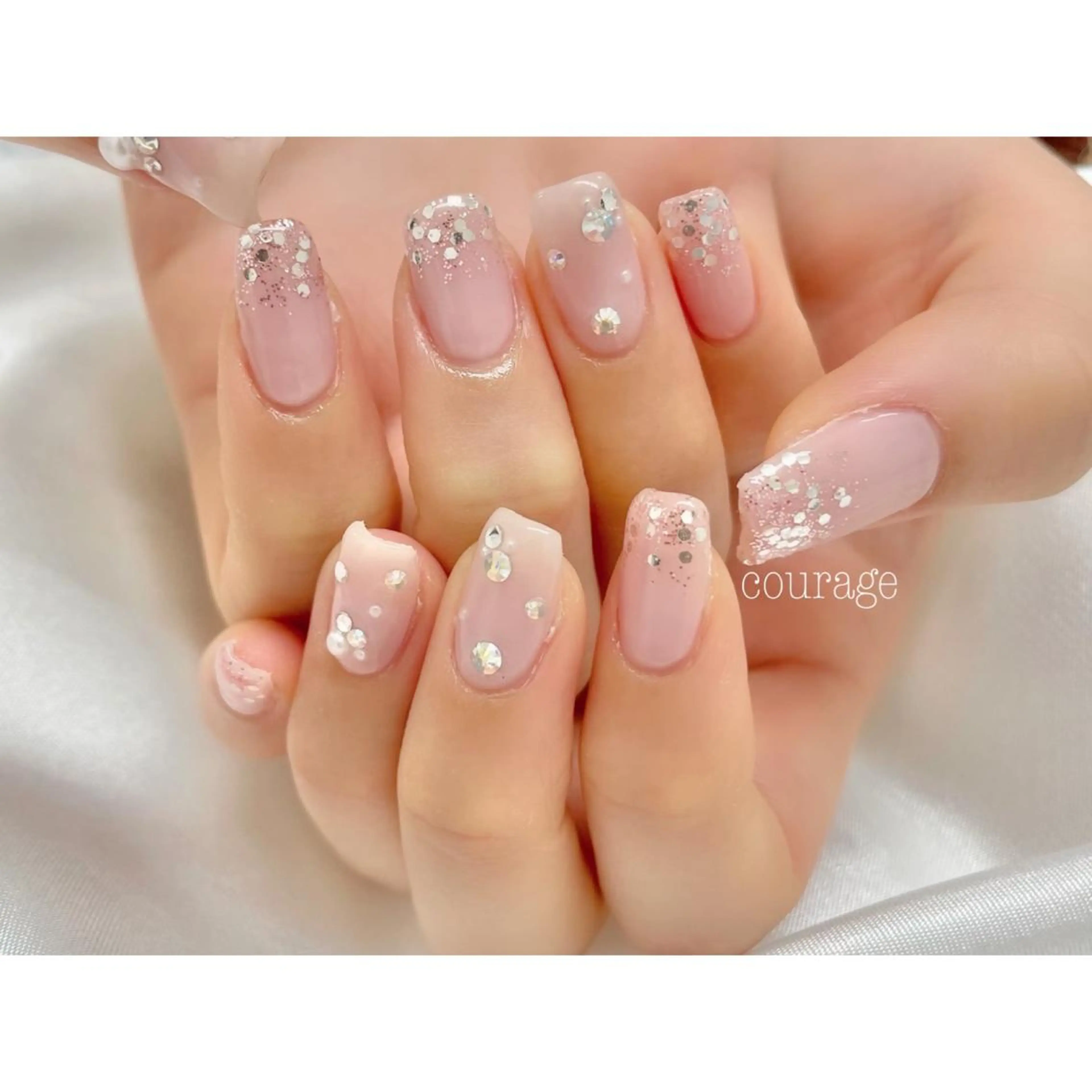 ネイル ピンク ハンドネイル ネイルサロン courageのネイルデザイン