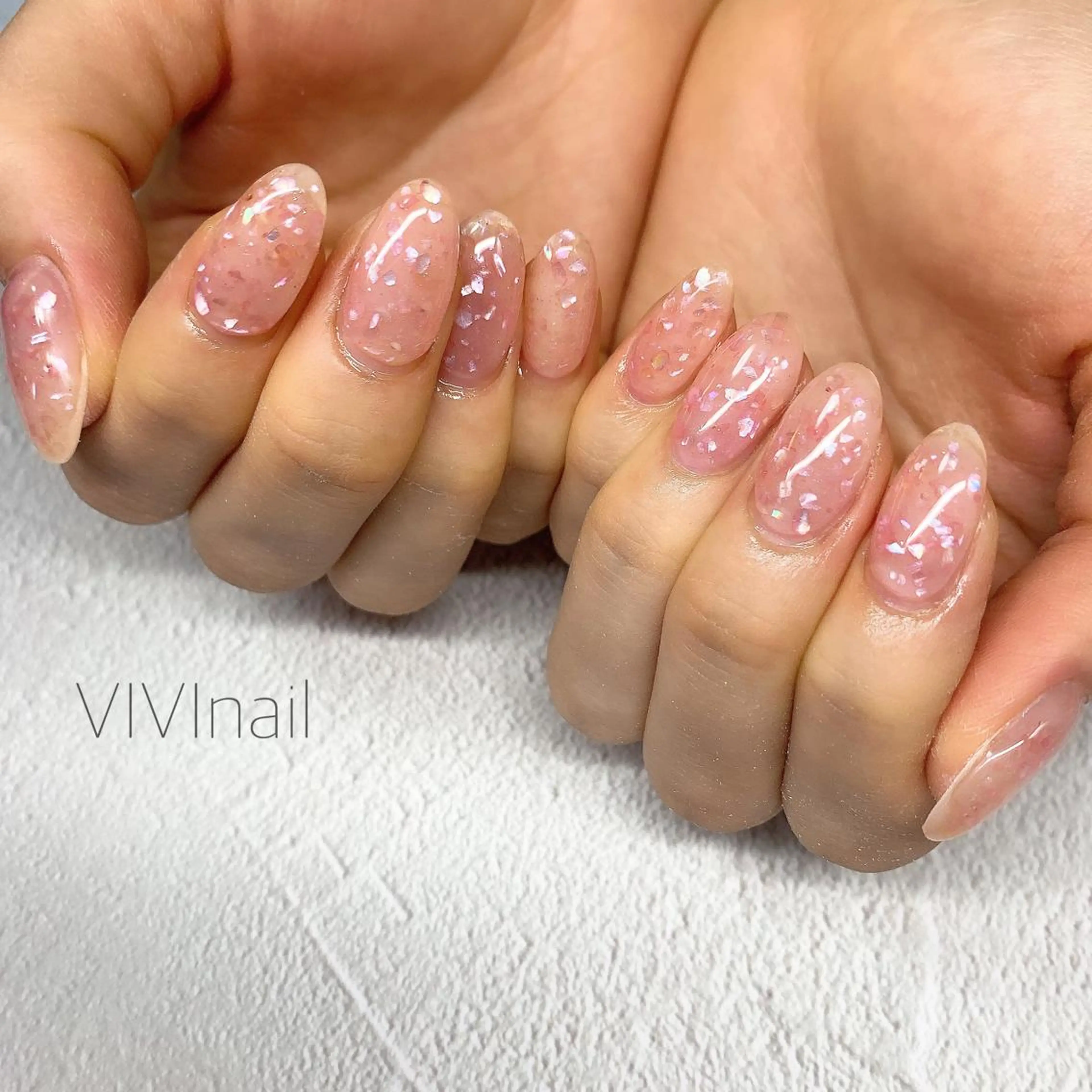 ネイル ワンカラーネイル ピンク ハンドネイル vivi nailのネイルデザイン