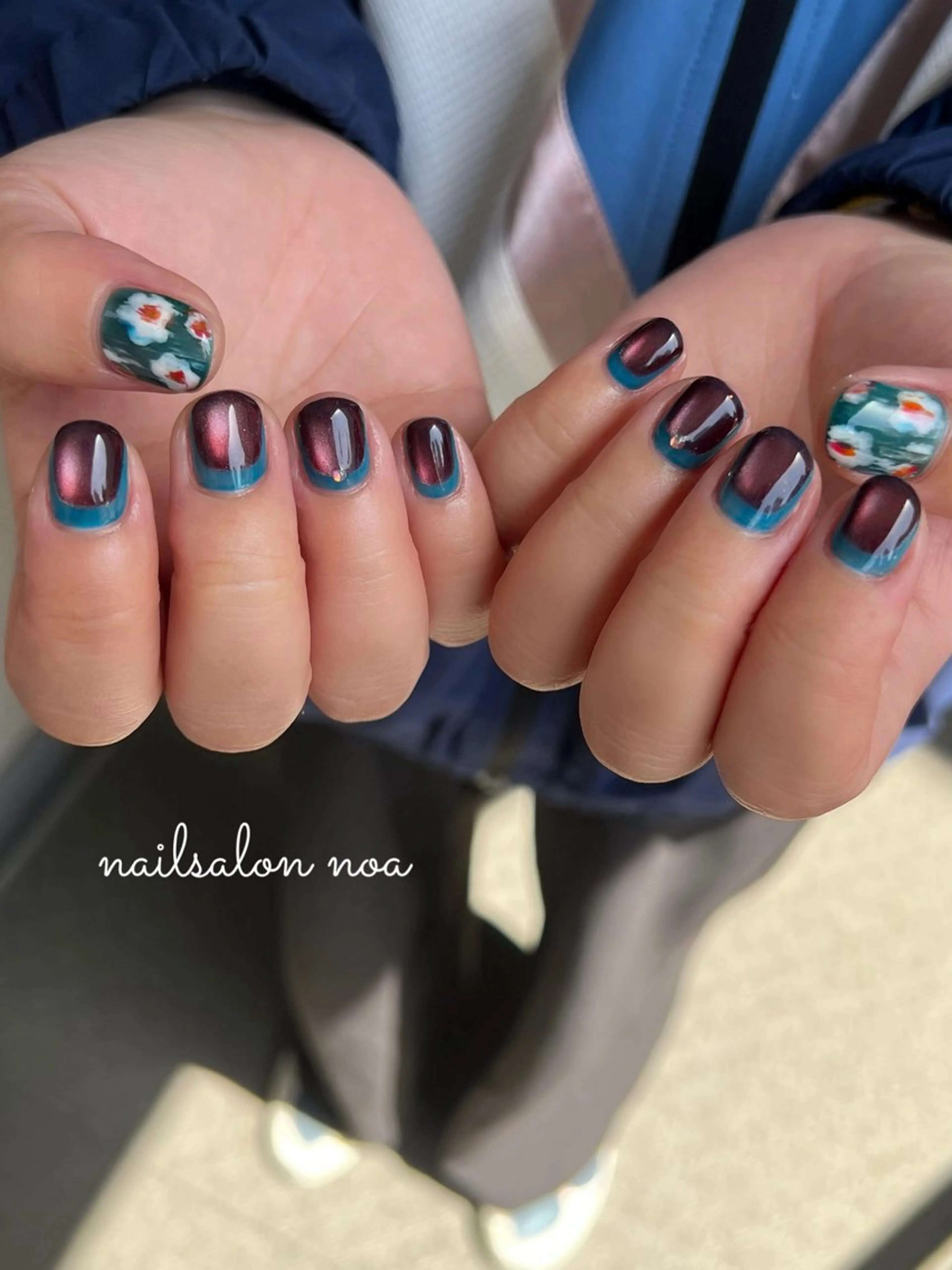 ネイル アートネイル マグネットネイル ショートネイル ハンドネイル ショートネイル専門店 noaのネイルデザイン