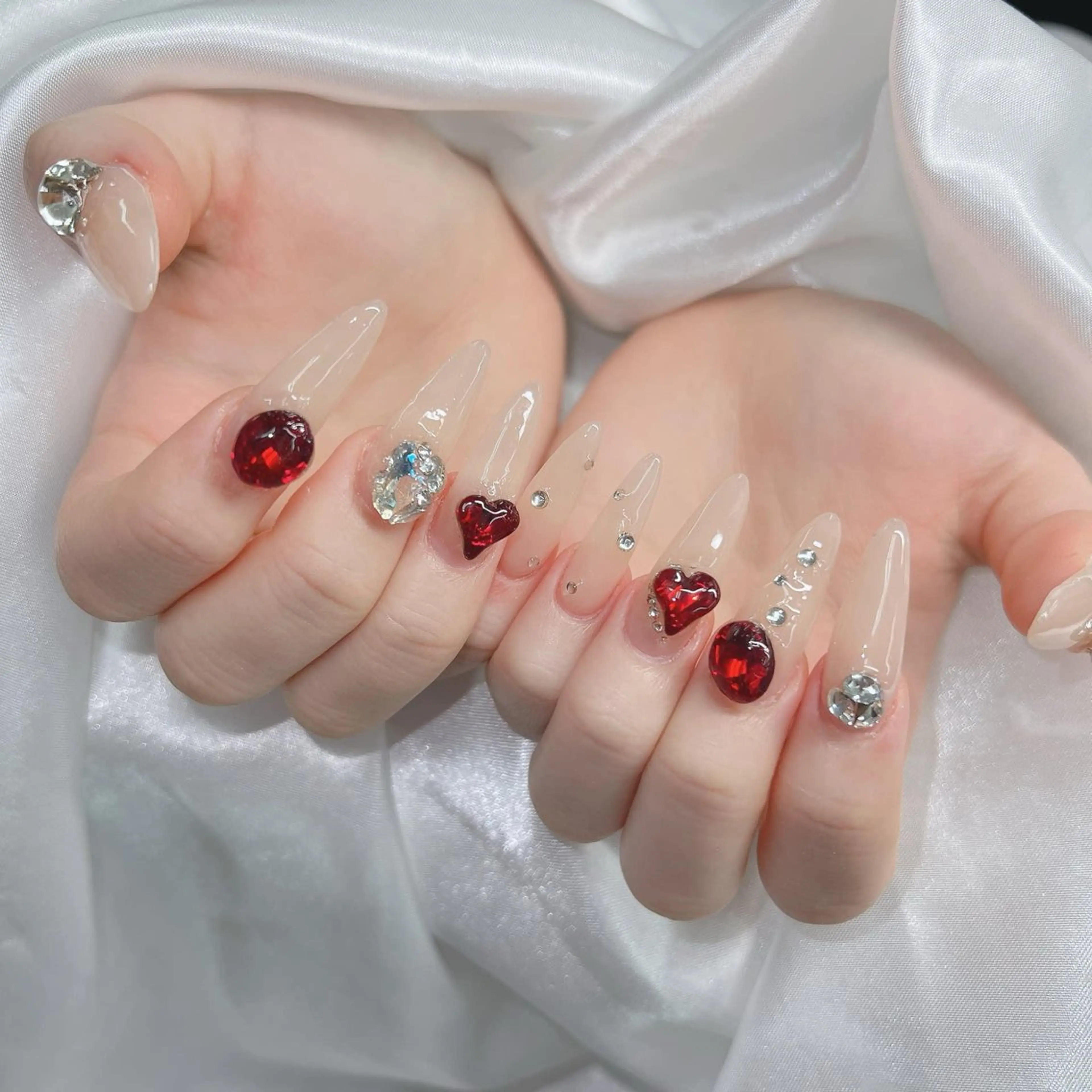 ネイル アートネイル 長さ出し ジェルネイル キラキラネイル マグネットネイル Lee Nails チップ長さだし専門店のネイルデザイン