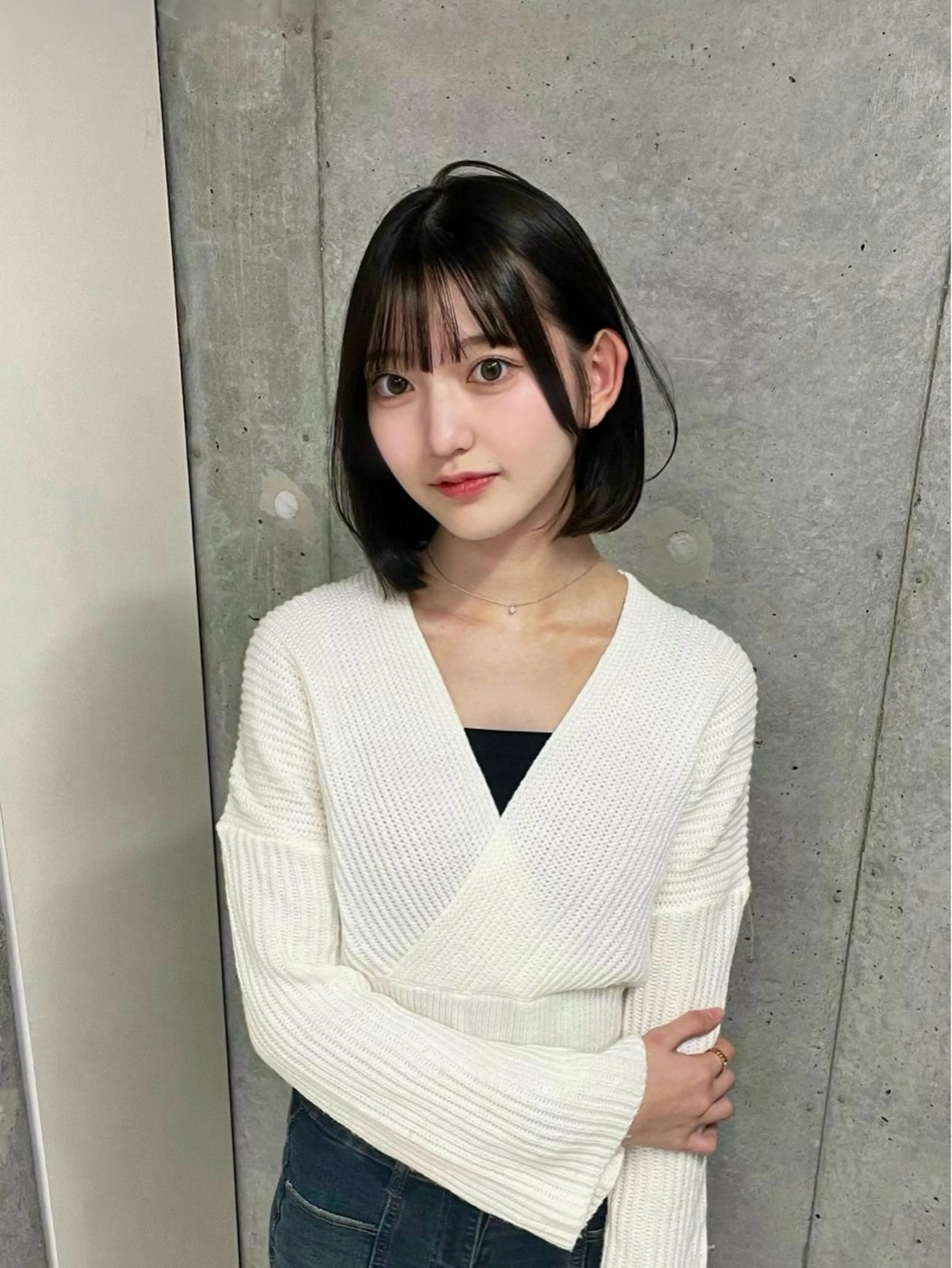 ミディアム カラー 透明感カラー ヘアカラー トリートメント riko/レイヤー カット/ヘアセットのヘアスタイル