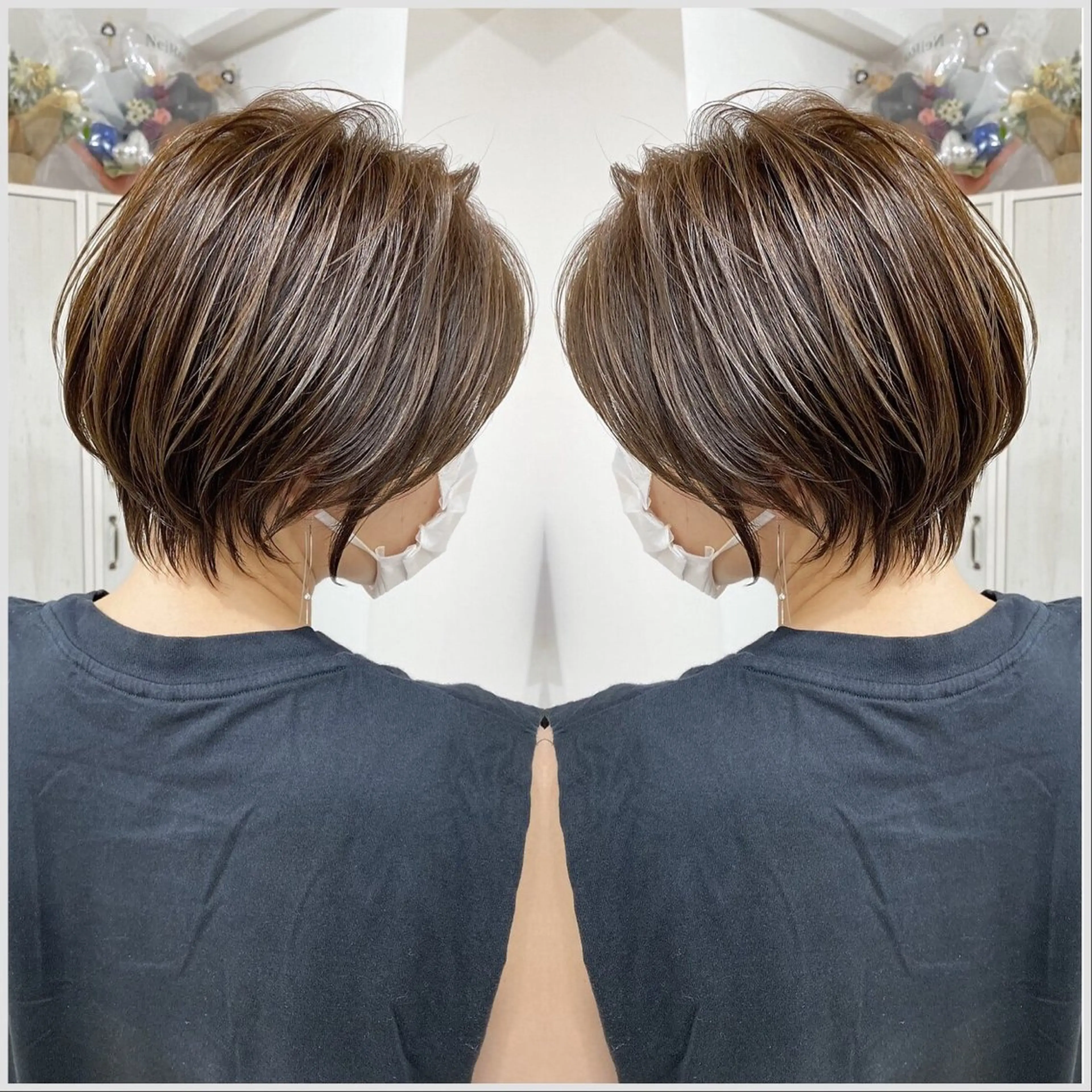 似合わせ小顔カット+ハイライトカラー【ショートカット/北千住ショートカット/丸みショート/似合わせショート】の写真