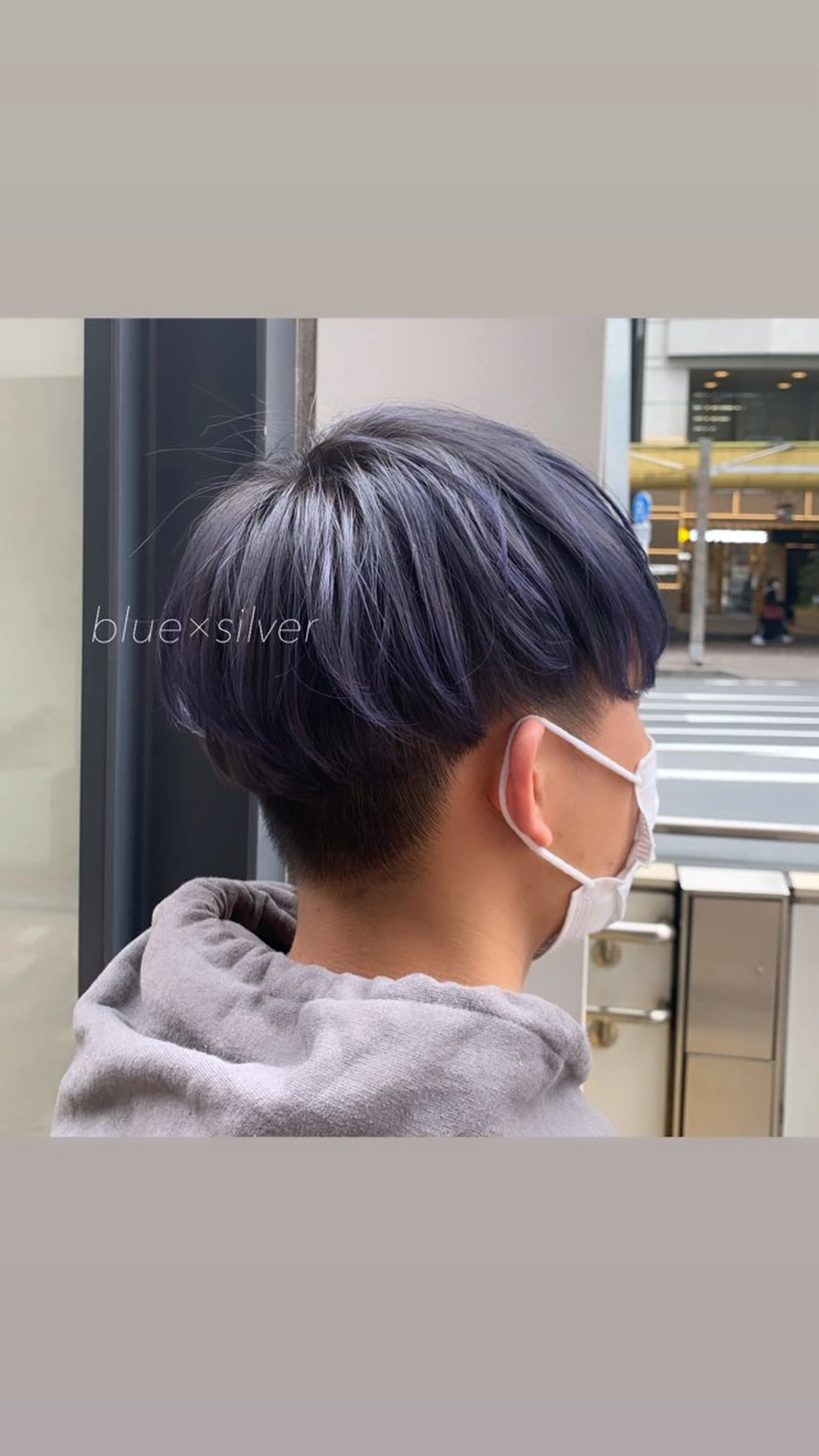 ショート カラー メンズ マッシュ アッシュ ネイビーカラー マッシュヘア 似合わせカット得意 💛RENA💛のヘアスタイル