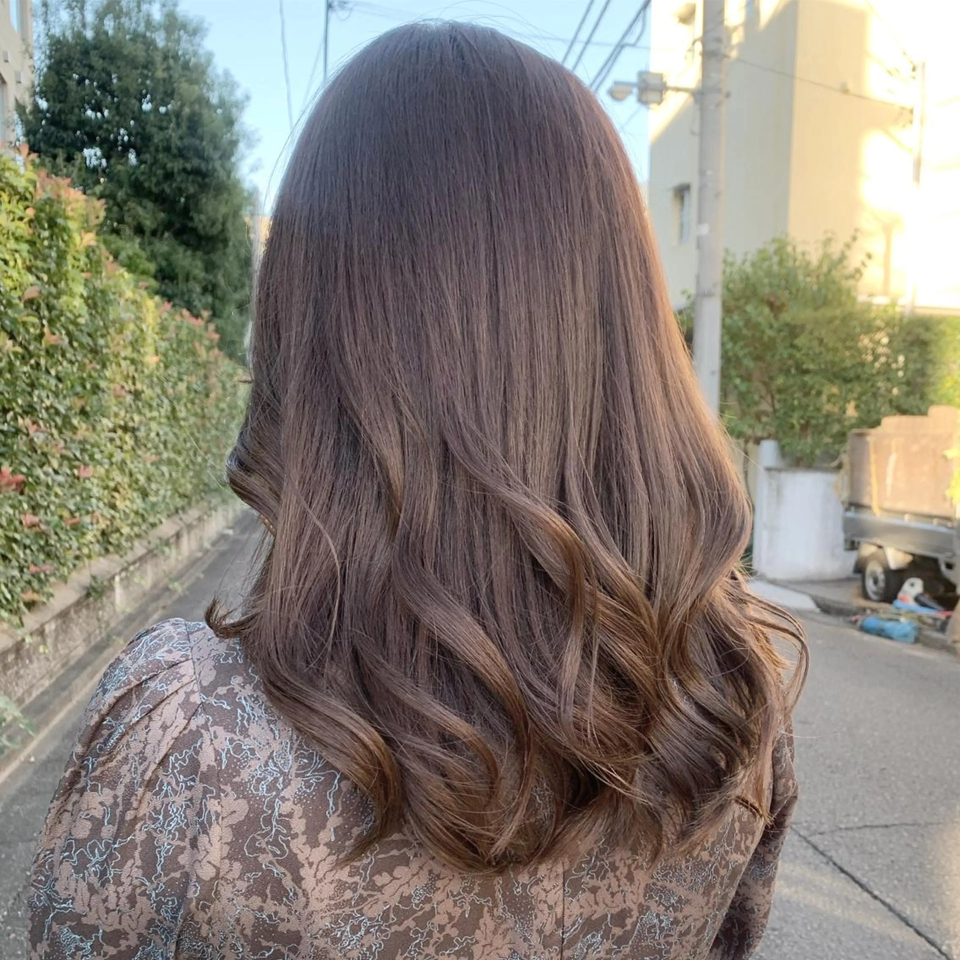 ロング カラー 透明感/オリーブ/ グレージュ/YUKAのヘアスタイル