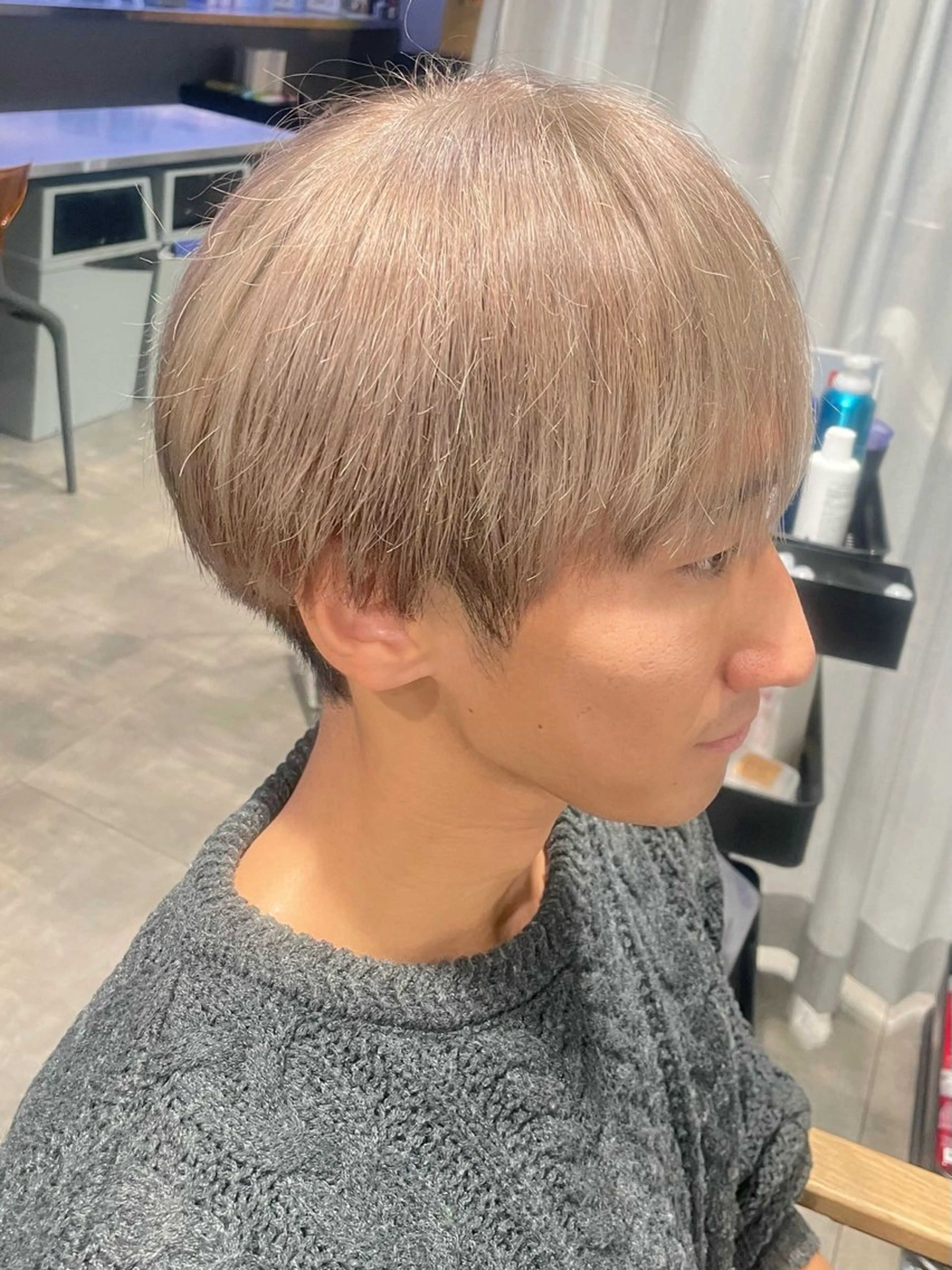 メンズ メンズブリーチ メンズハイトーン マッシュ Li'a【リア】 ANNAのヘアスタイル