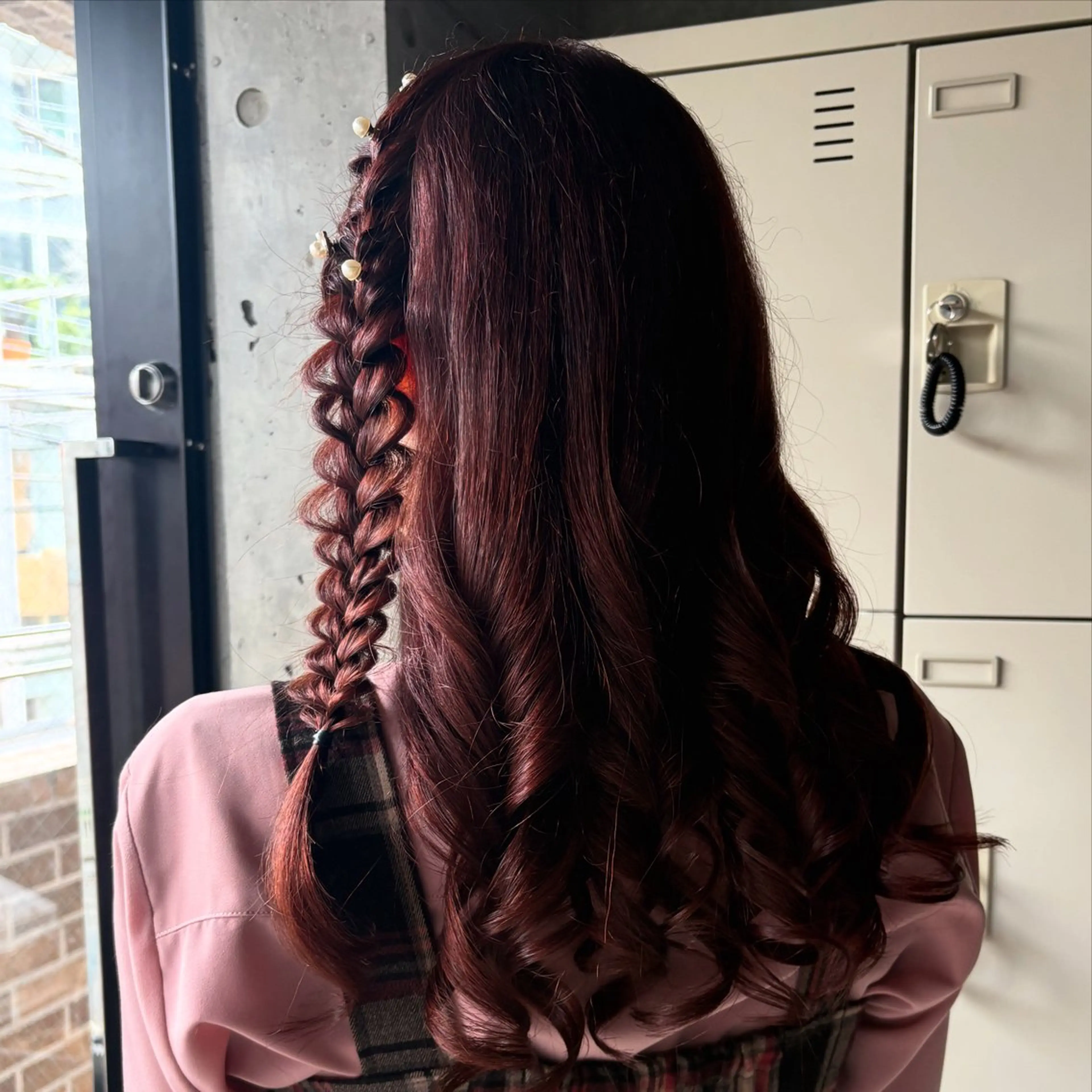 セミロング ヘアアレンジ ヘアセット うる艶/透明感カラー 🐇🤍もものヘアスタイル